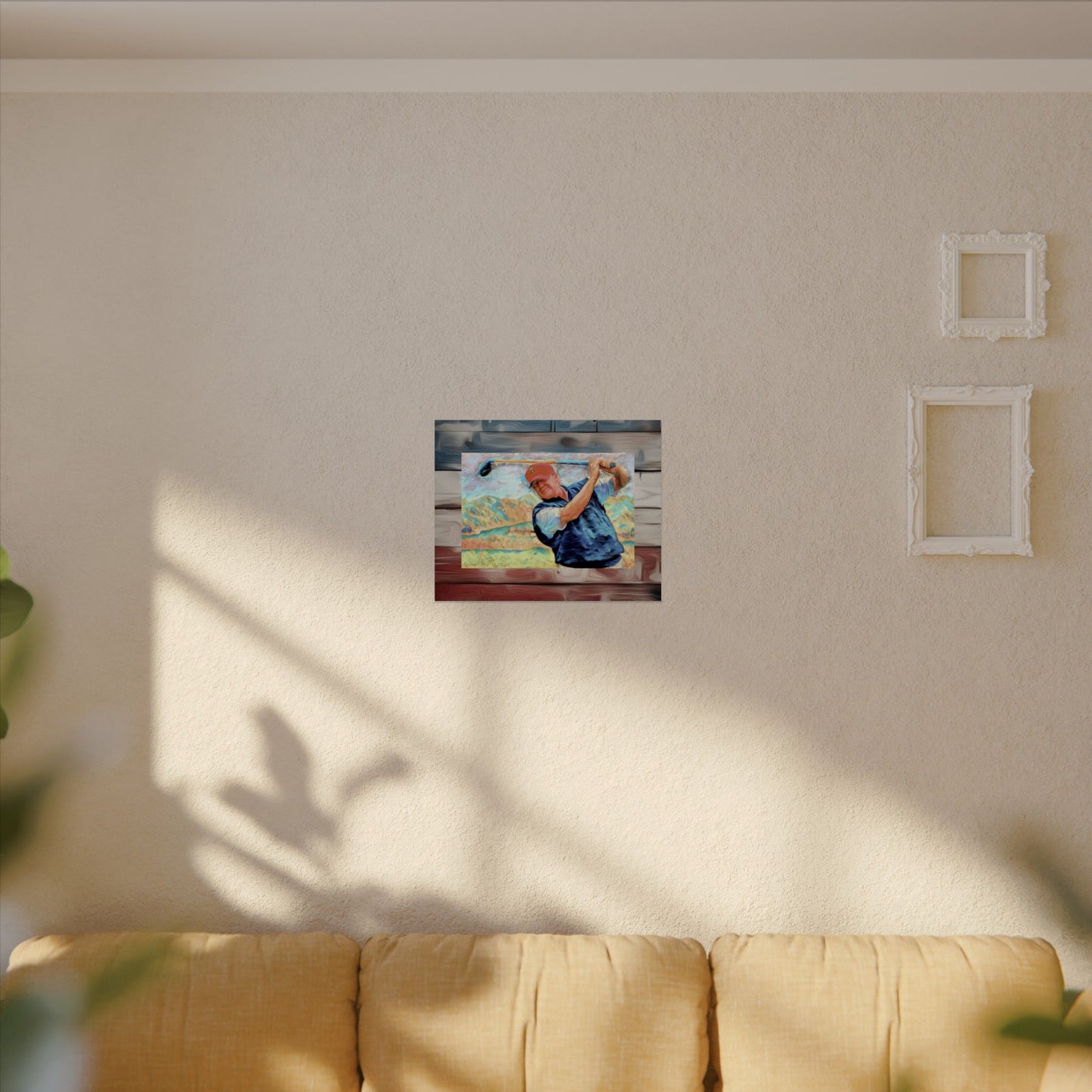 Golf Swing Watercolor Poster — Textured Matte Golf Wall Art