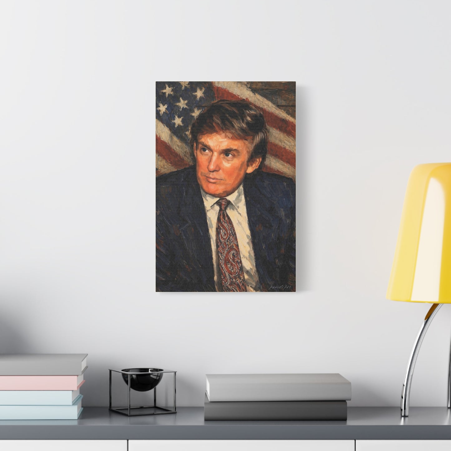 Trump Patriotic Portrait Canvas Wall Art