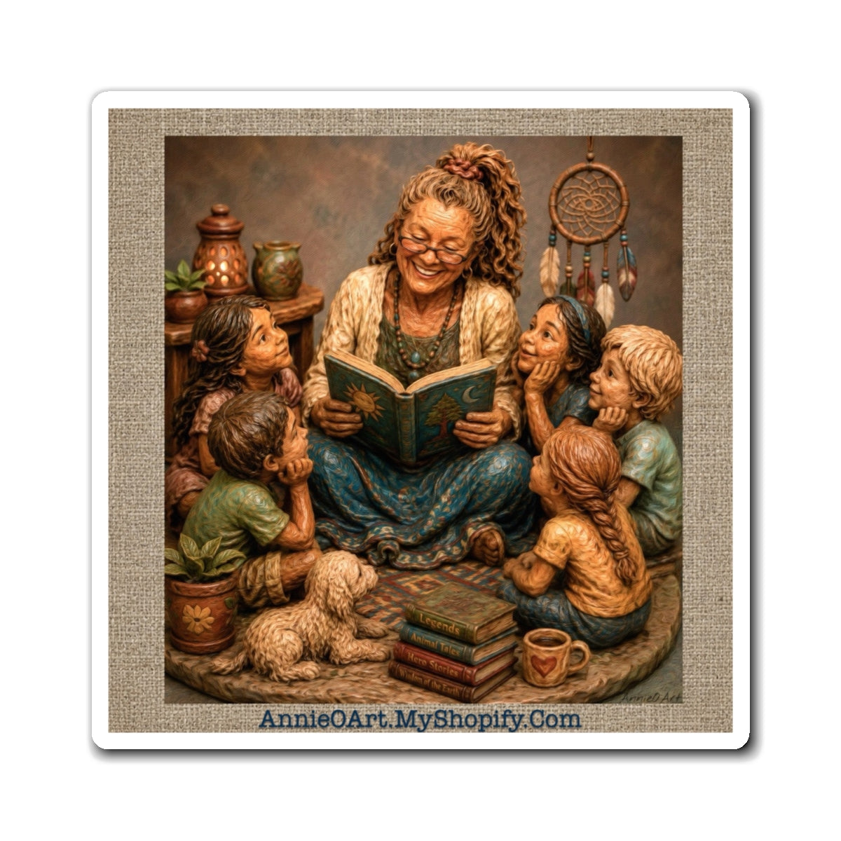 Storytime Grandma Magnet — Heartwarming Reading Night Fridge ‘Kid Level Learning’ Magnet