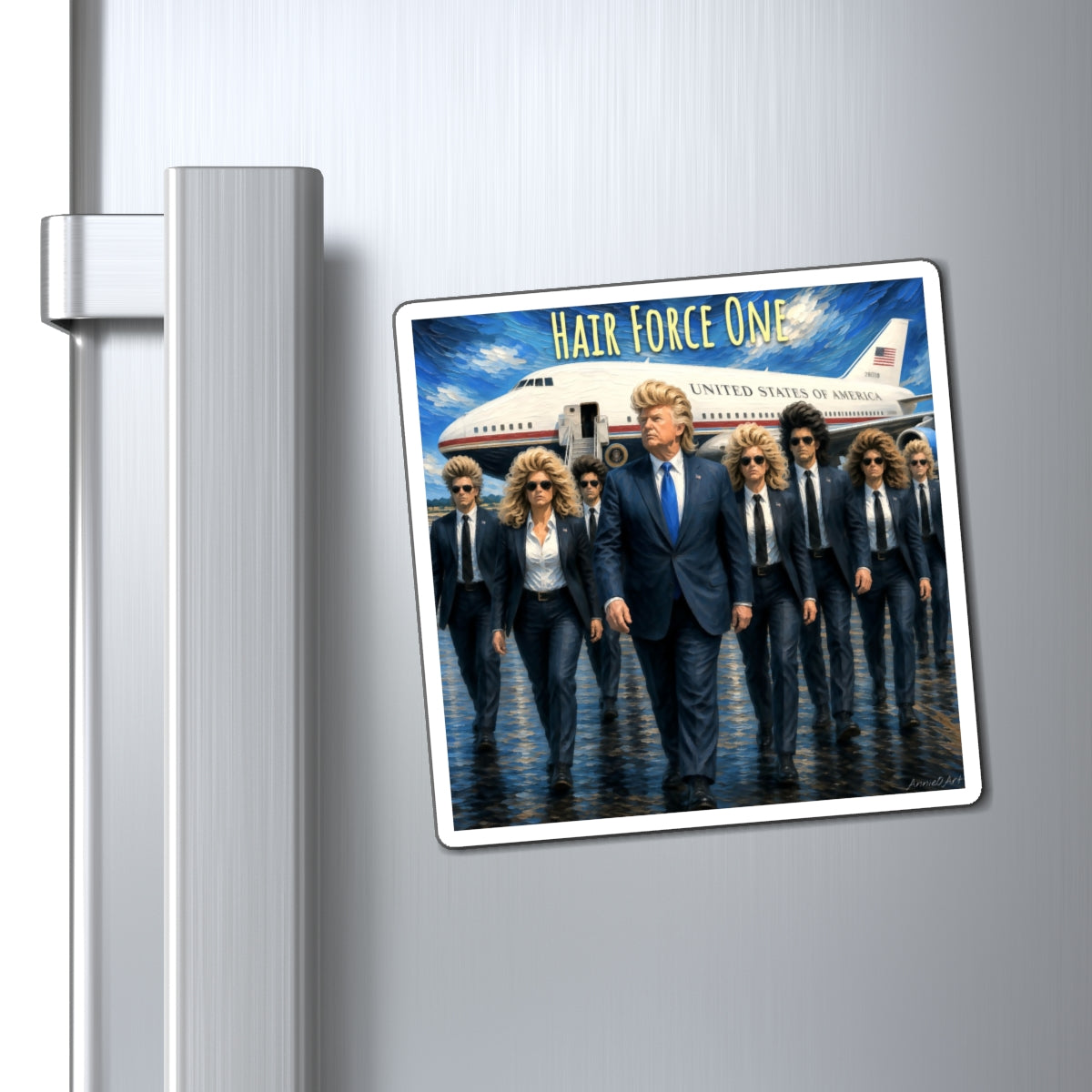Hair Force One Magnet — Trump Refrigerator Magnet