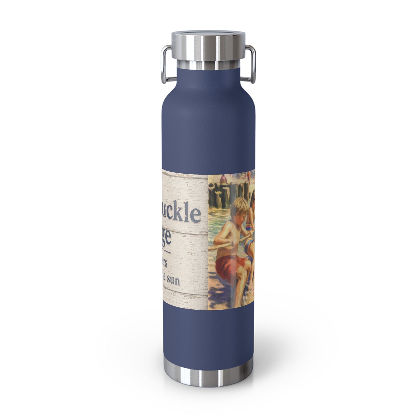 ‘HSL—50+ years of fun in the sun—22oz Insulated Water Bottle - Vintage Beach Design