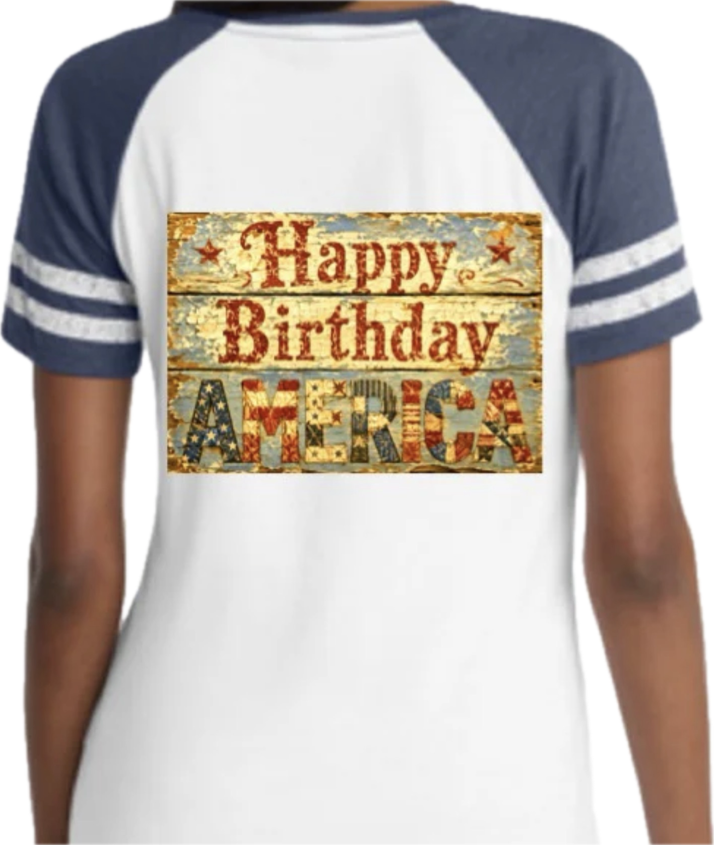 Happy Birthday America V-Neck Tee — Beach Bungalow Porch Graphic