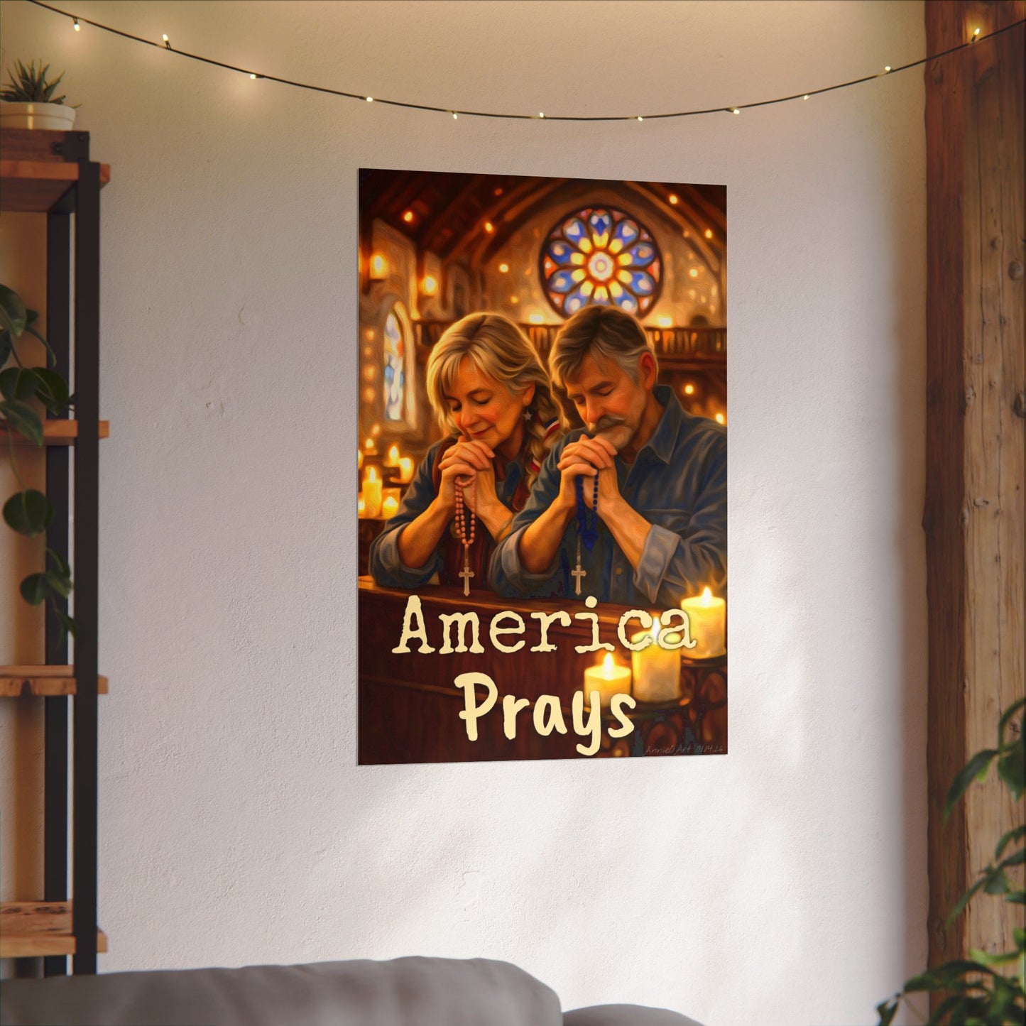 America Prays Watercolor Poster