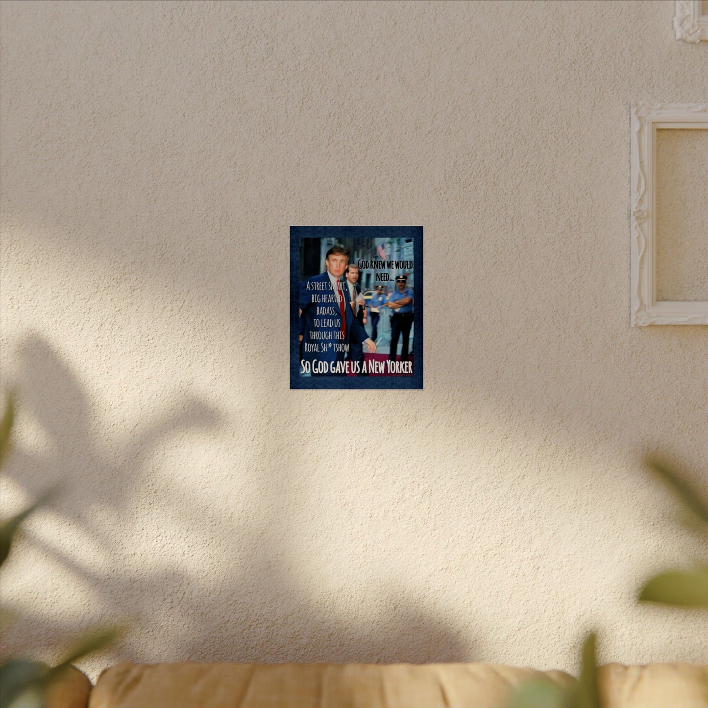 Poster—Matte — "So God Gave Us a New Yorker" Texted Watercolor Wall Art