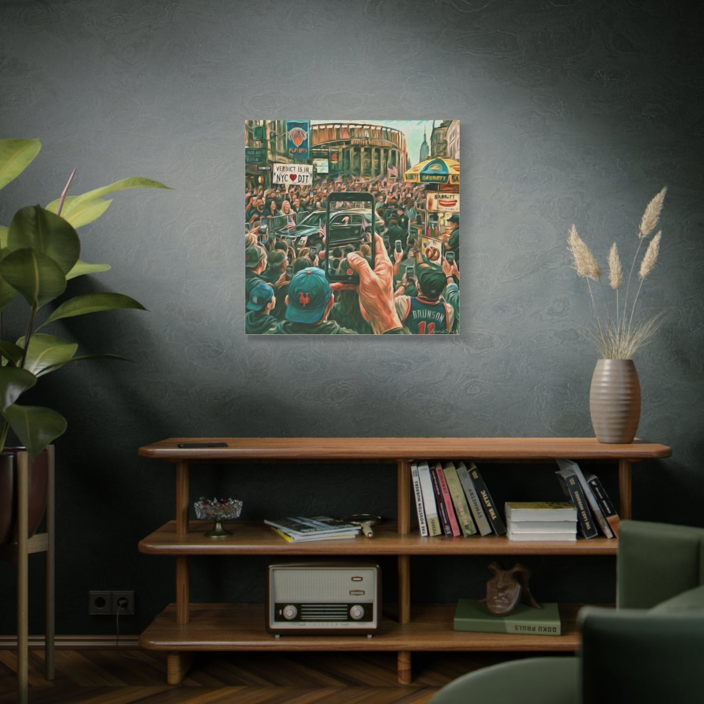Trump Cheered At The Garden— Canvas Art - NYC Crowd Cheering with Phone Recording (Stretched 1.25")