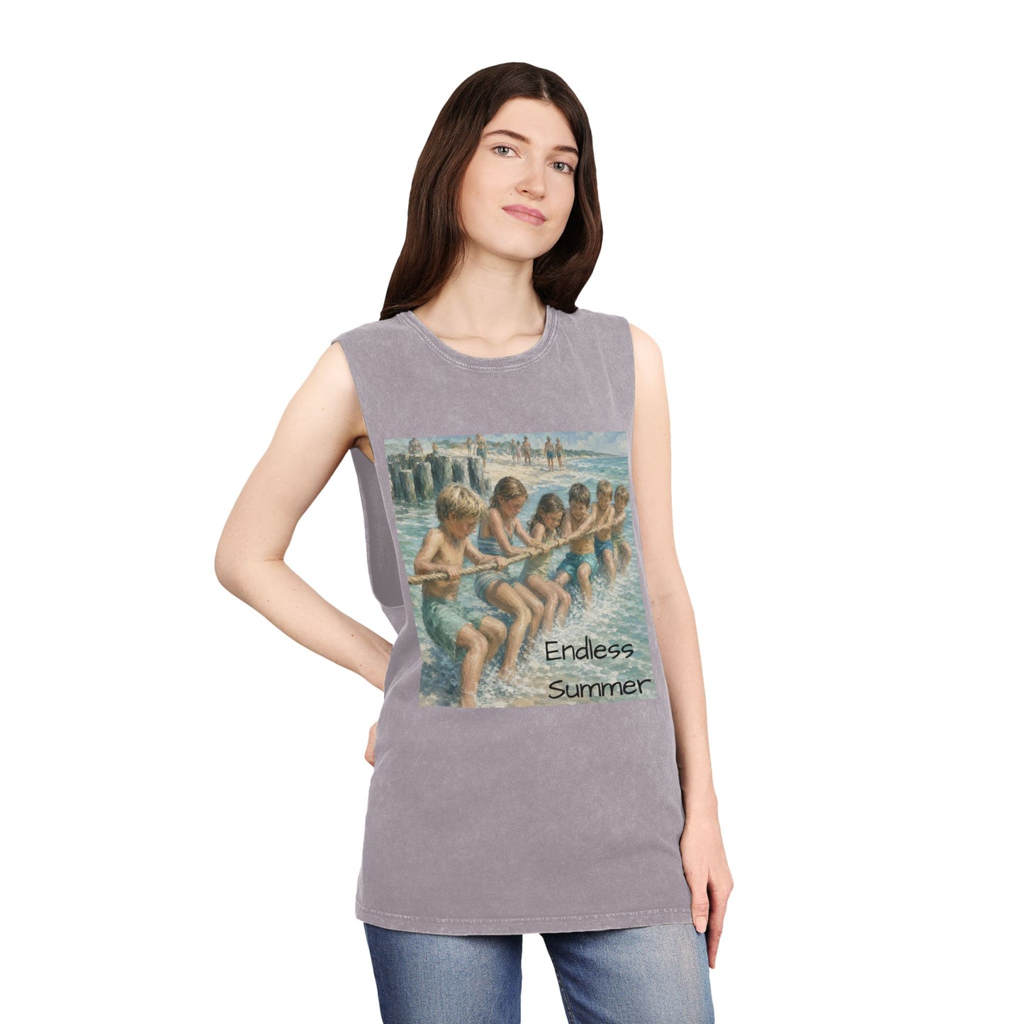 HSL Vintage Beach Tank Top — "I Hear You Call To Me" Stonewash Sleeveless Tee