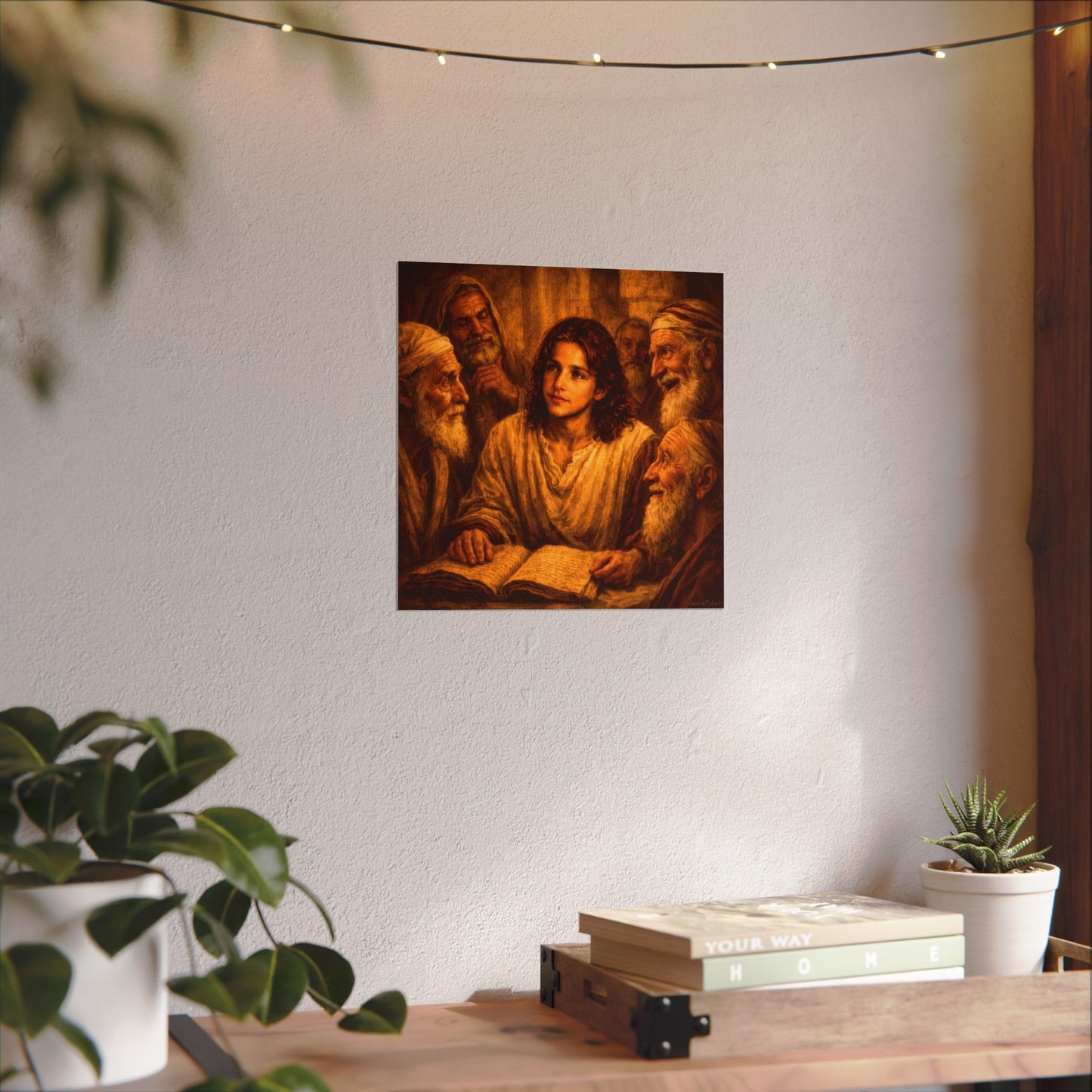 Jesus Teaching at the Temple — Textured Oil Matte Wall Art Poster