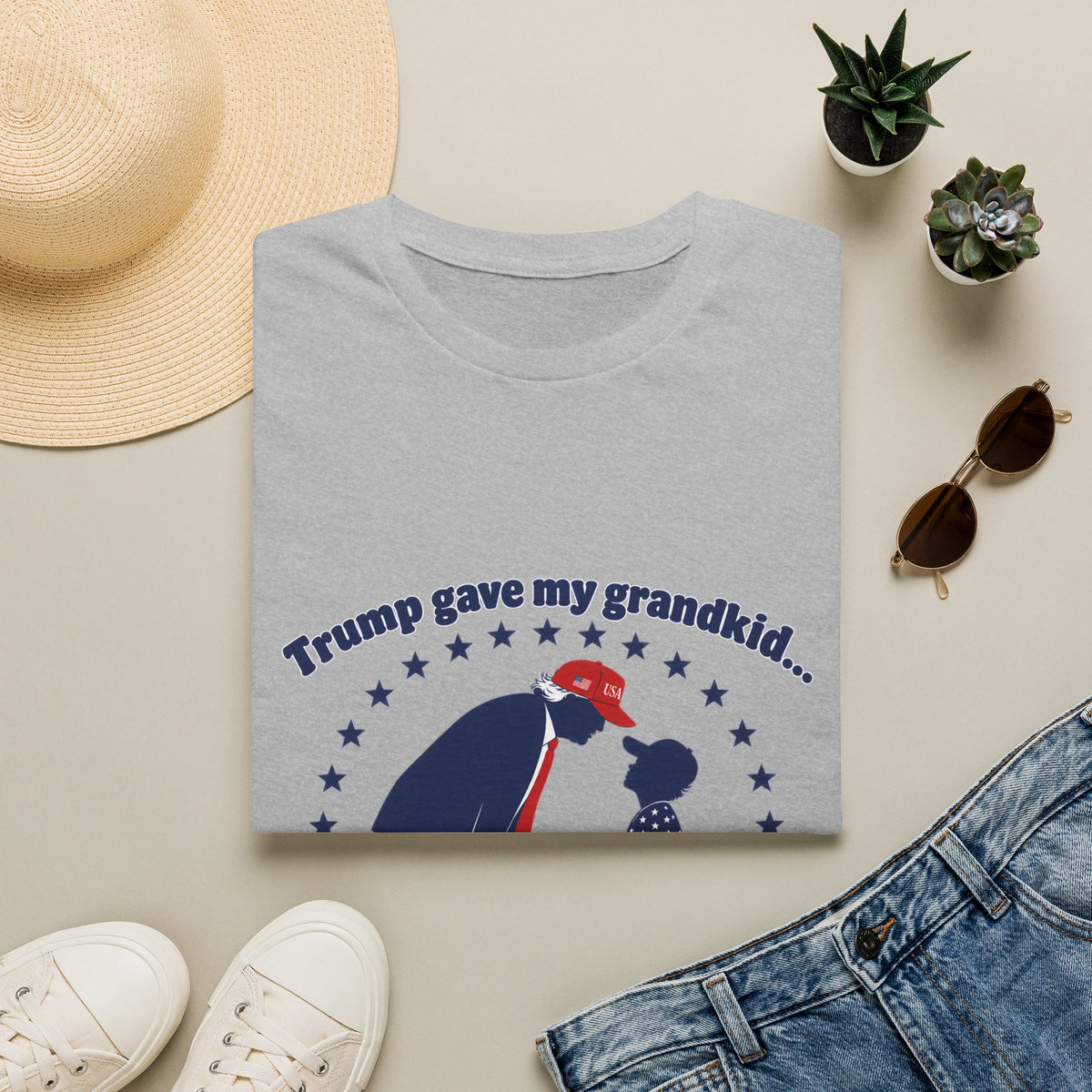 Trump Gave My Grandkid A THOUSAND Bucks! T-Shirt — Patriotic Grandpa/Grandma Tee