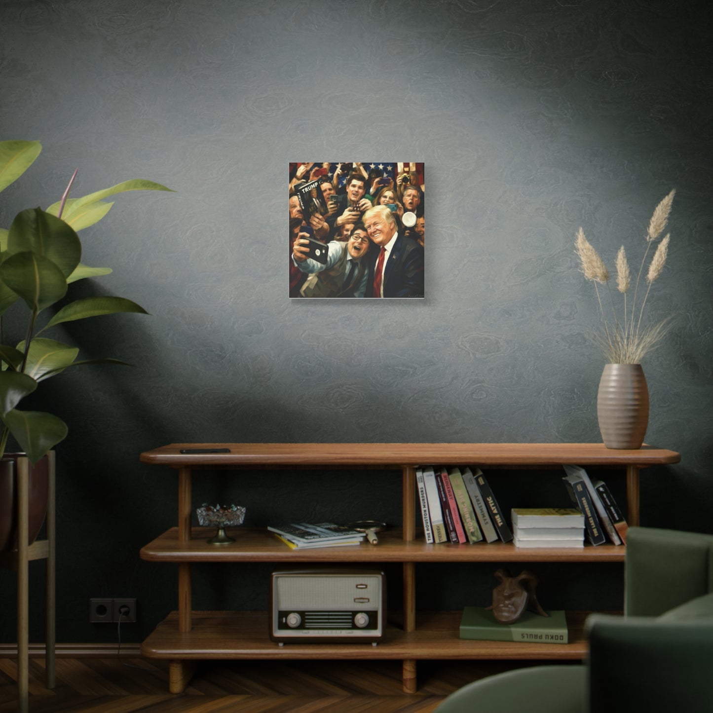 Trump Patriotic Crowd Selfie Canvas - Stretched Matte Wall Art