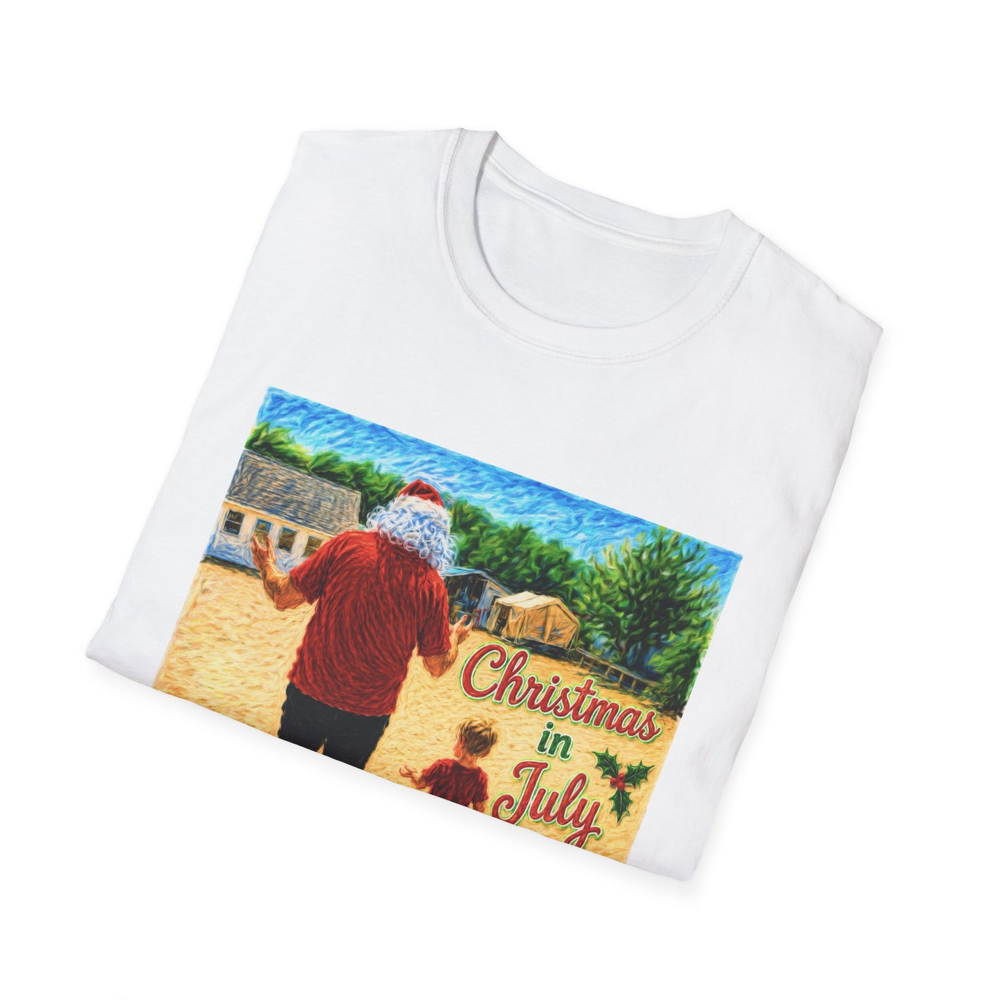 T-Shirt — Christmas in July Santa Beach Graphic Tee