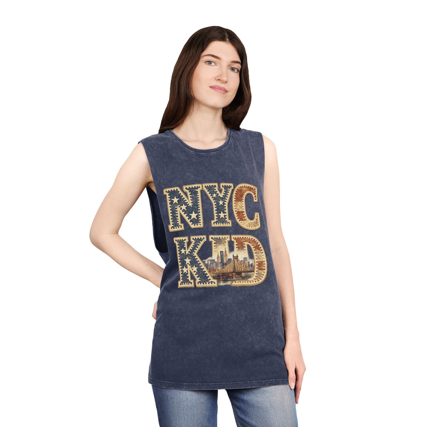 NYC Kid Stonewash Tank Top — Vintage New York City Graphic