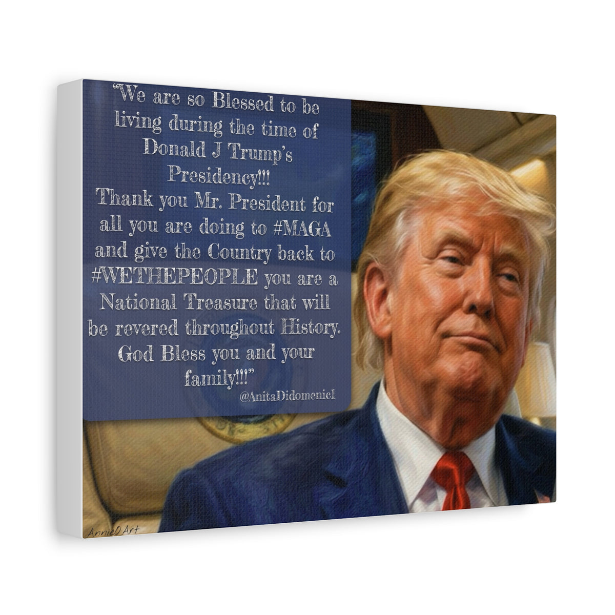 Canvas Wall Art — Patriotic Tribute Quote with President Trump Portrait