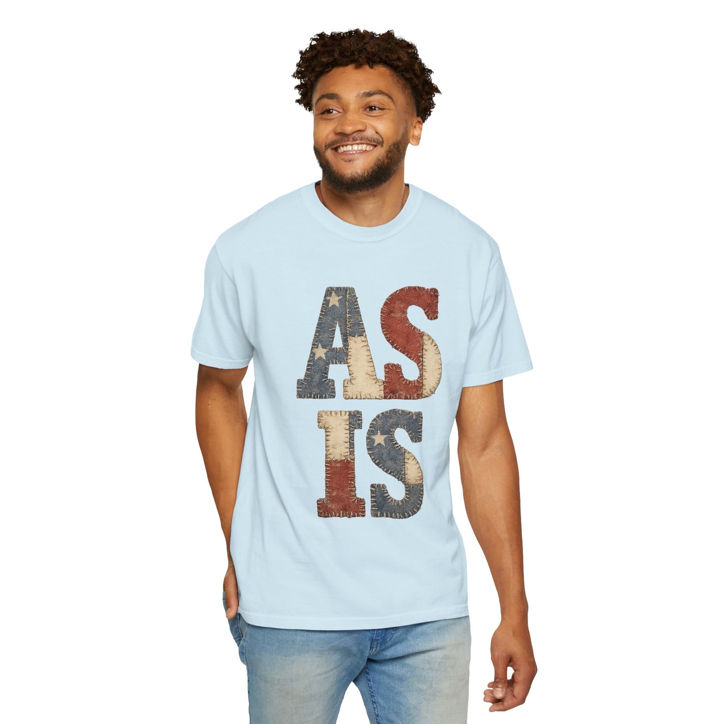 “AS IS” Quilt-look Vintage Flag Graphic T-Shirt