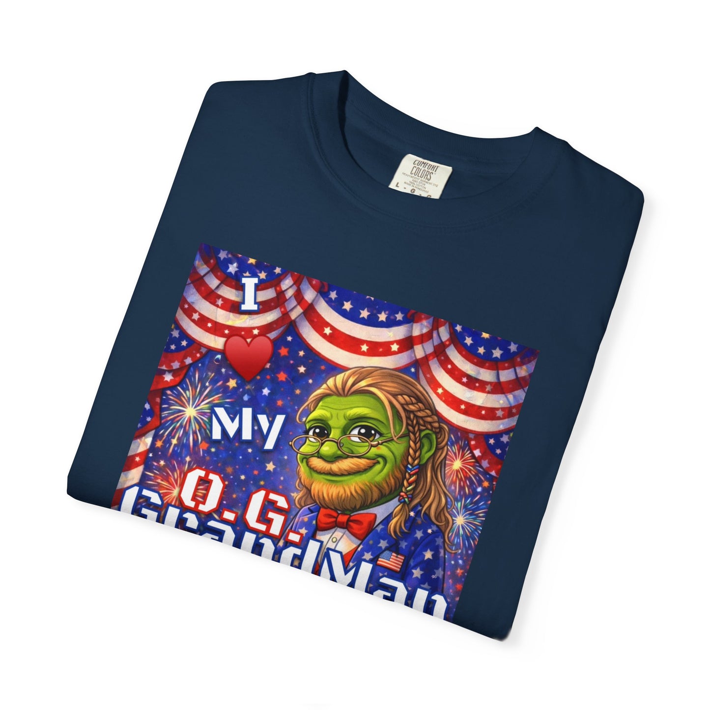 Grandpa/GrandMan Keyboard Warriors— "I ♥️ My O.G. GrandMan" Patriotic Pepe Graphic (WWG1WGA)