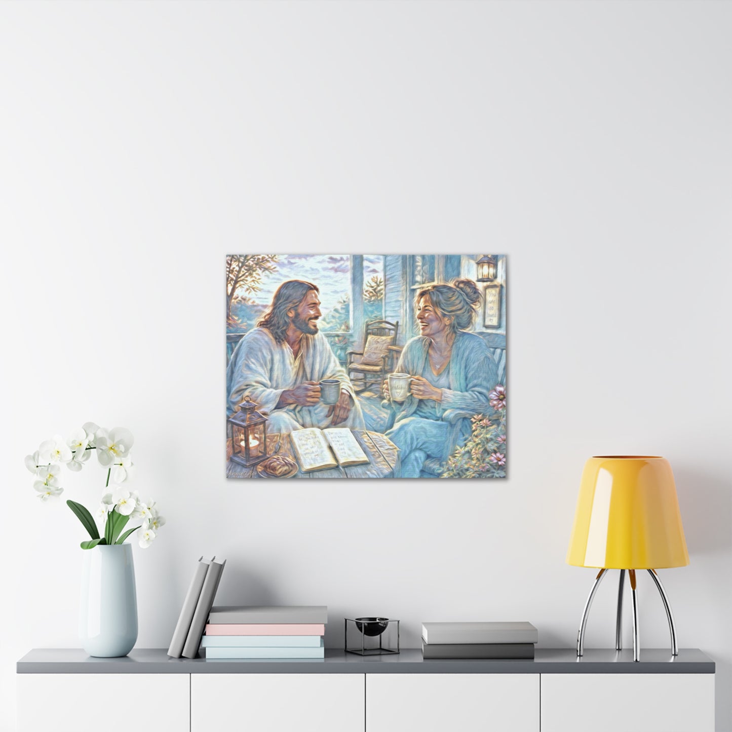 Coffee with Jesus Canvas Wall Art