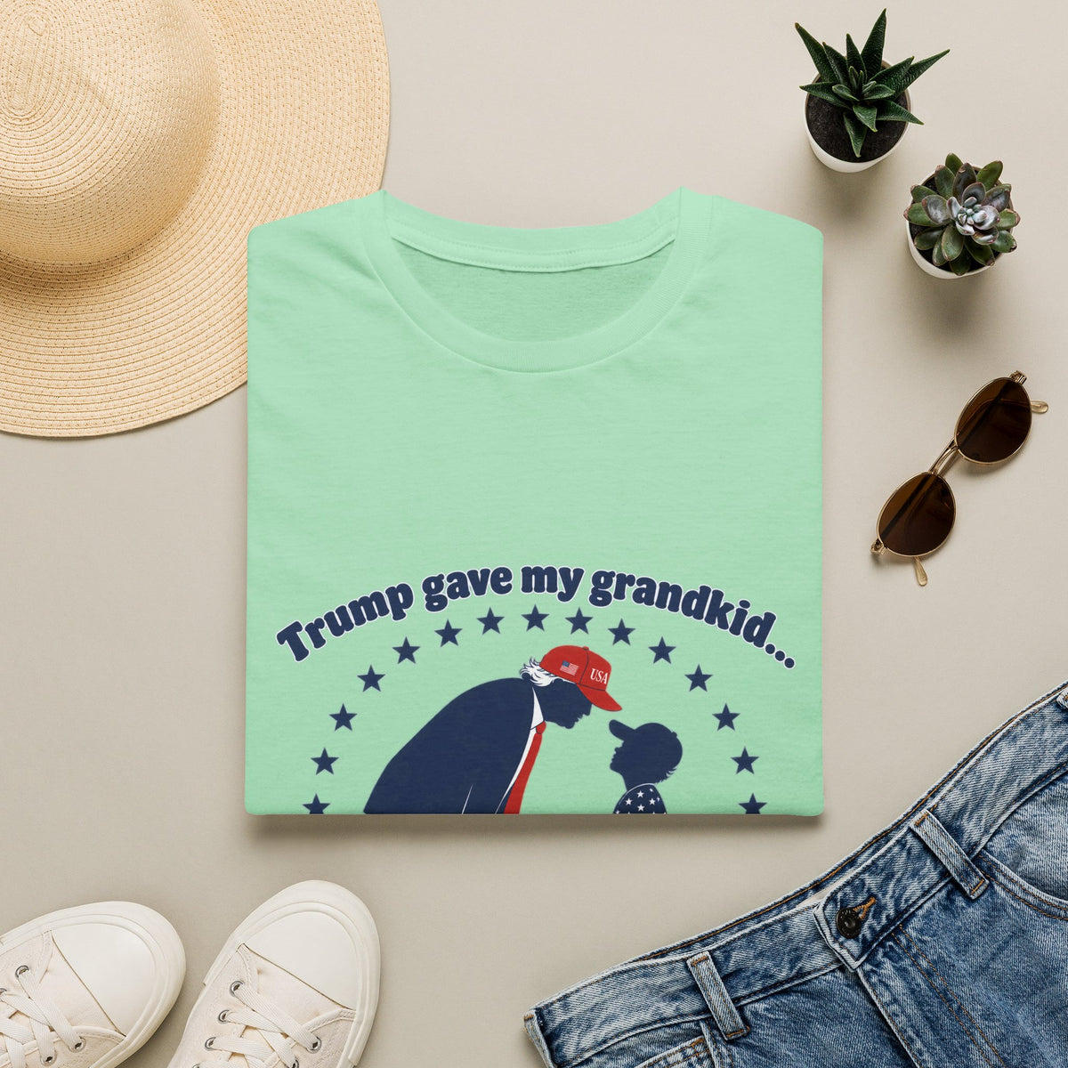 Trump Gave My Grandkid A THOUSAND Bucks! T-Shirt — Patriotic Grandpa/Grandma Tee