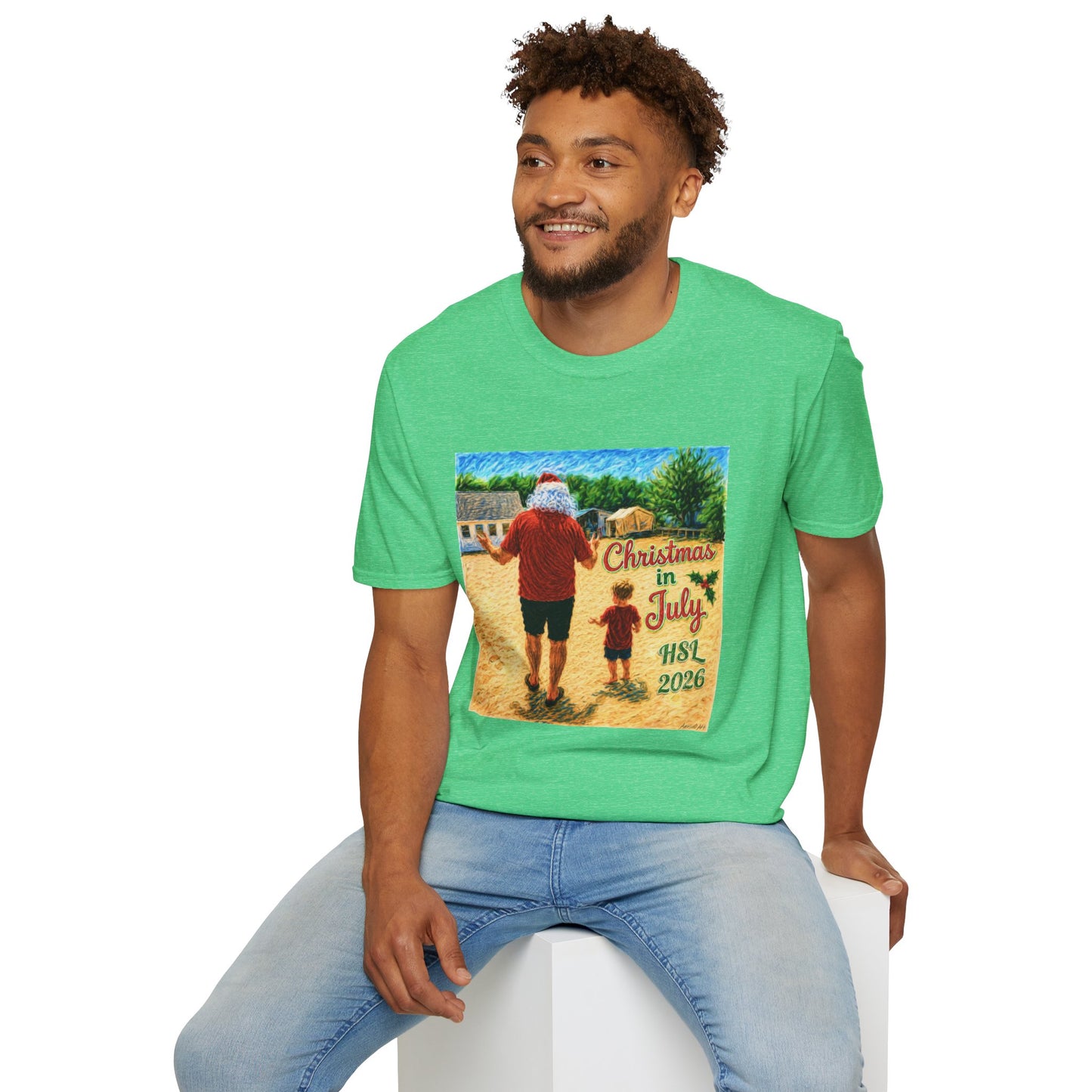 T-Shirt — Christmas in July Santa Beach Graphic Tee