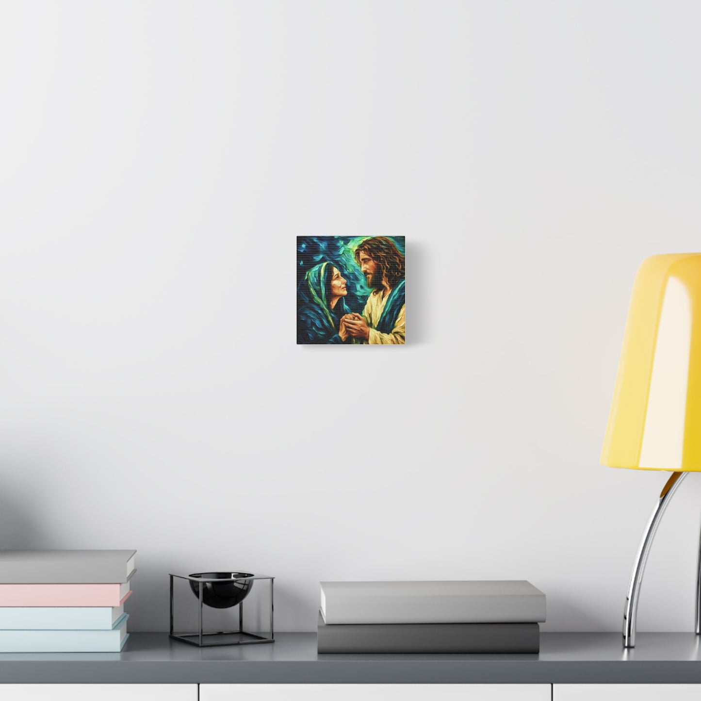 Jesus Comforting Mother Mary—Matte Canvas Wall Art