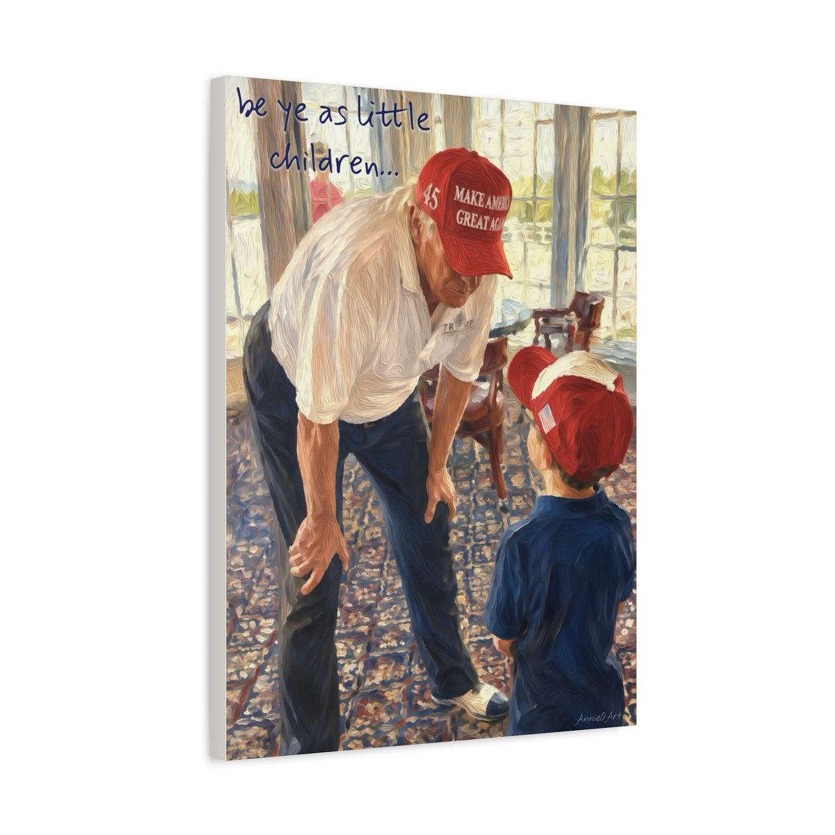 Trump Matte Canvas Wall Art - 'Be Ye as Little Children'