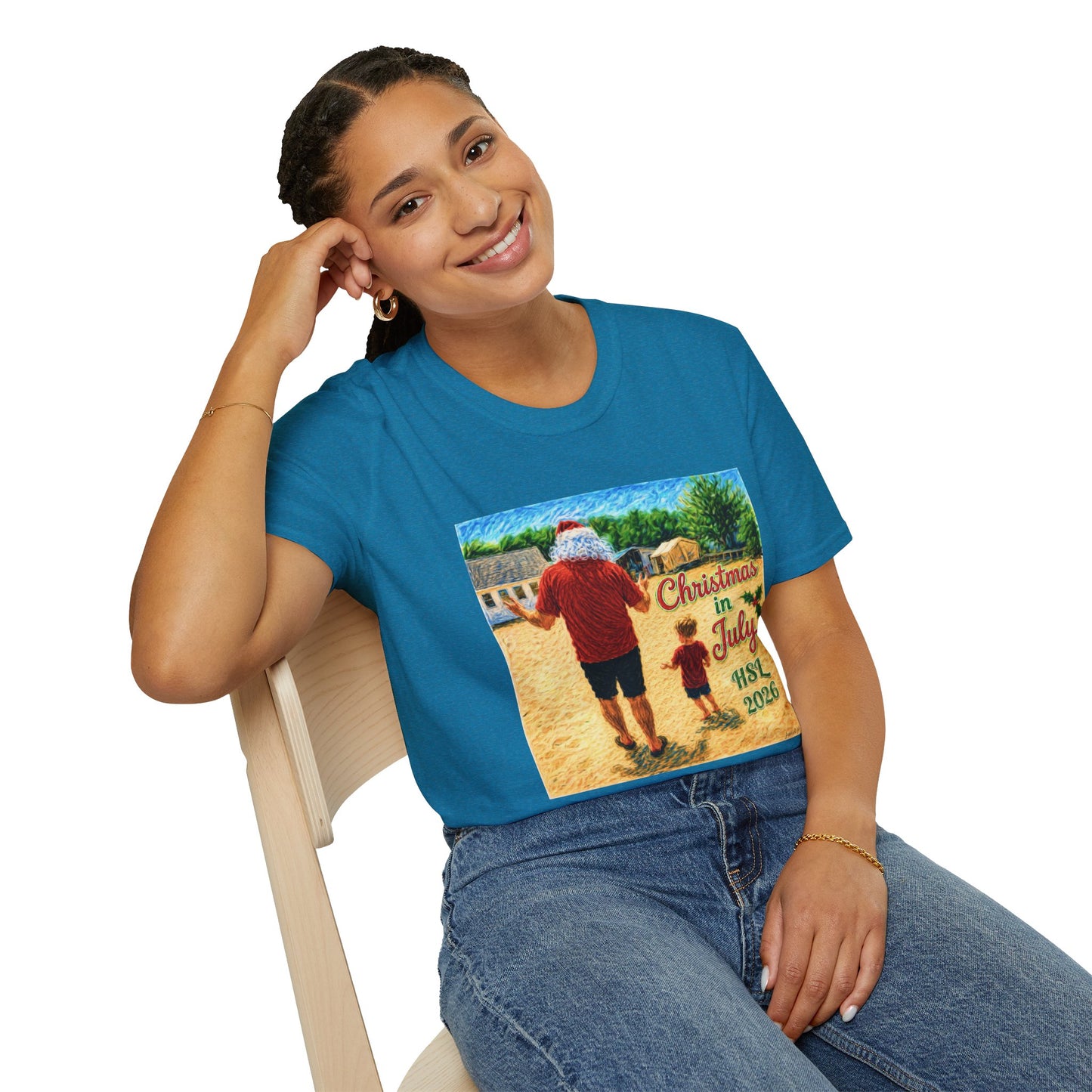 T-Shirt — Christmas in July Santa Beach Graphic Tee