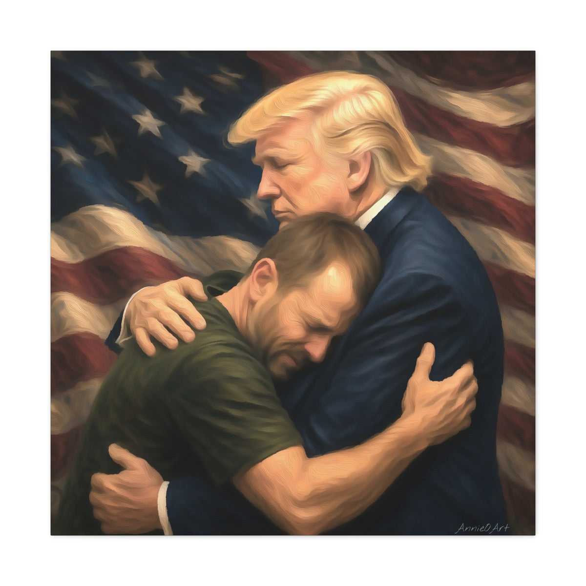 Trump Hug ‘THE LOVE GOES BOTH WAYS’ Canvas Print — Wall Art