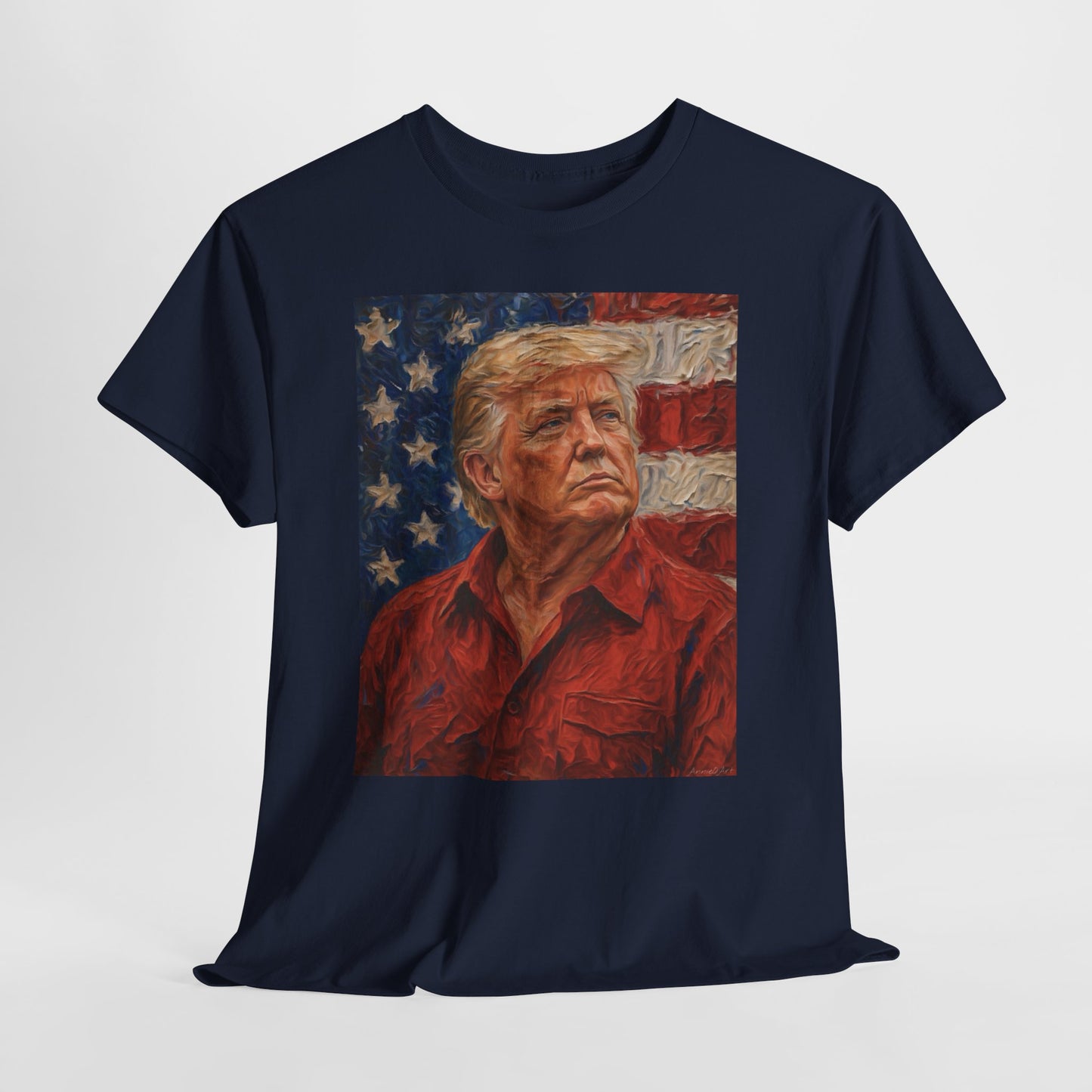 Trump Patriotic Portrait Tee — American Flag Portrait Graphic T-Shirt
