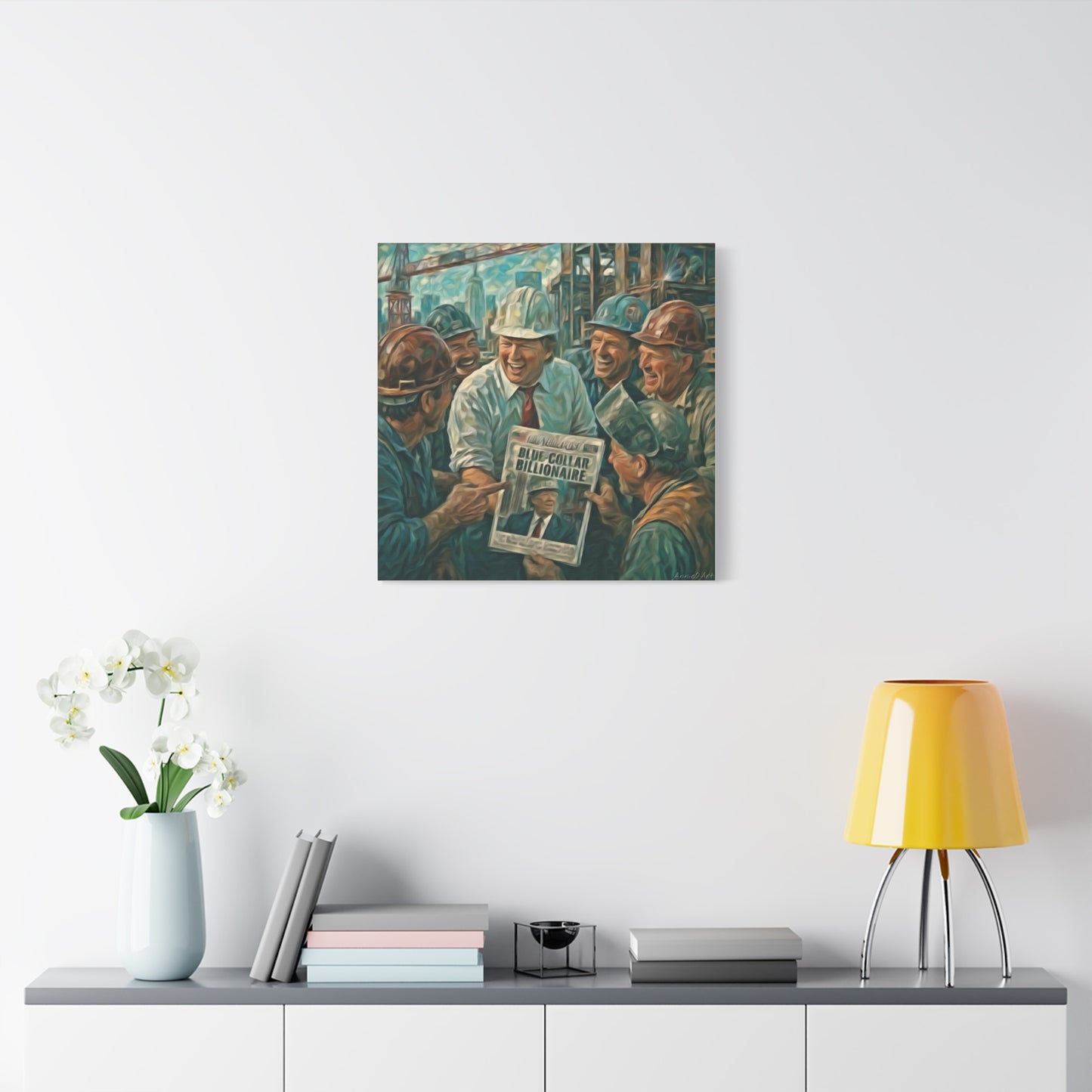 Trump Blue-Collar Billionaire Canvas Print — Vintage Labor Wall Art
