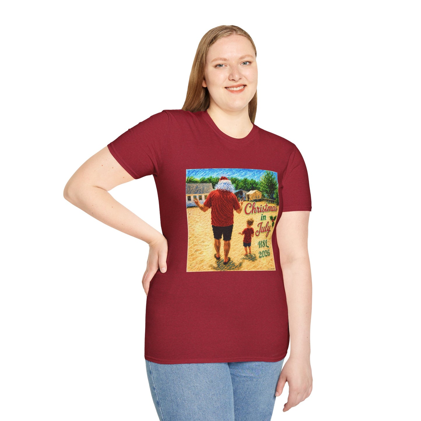 T-Shirt — Christmas in July Santa Beach Graphic Tee