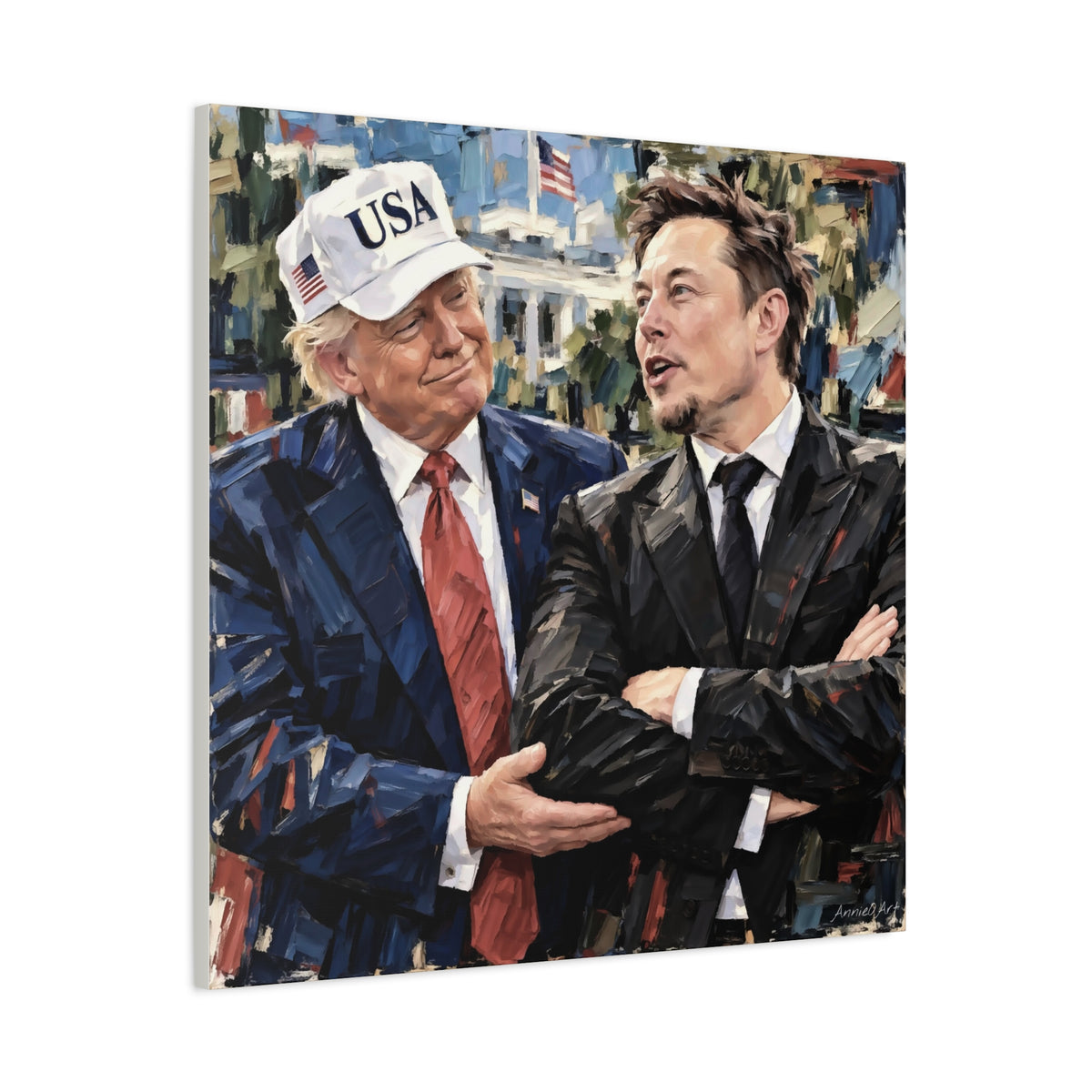 President Trump & Elon Musk Portrait Canvas