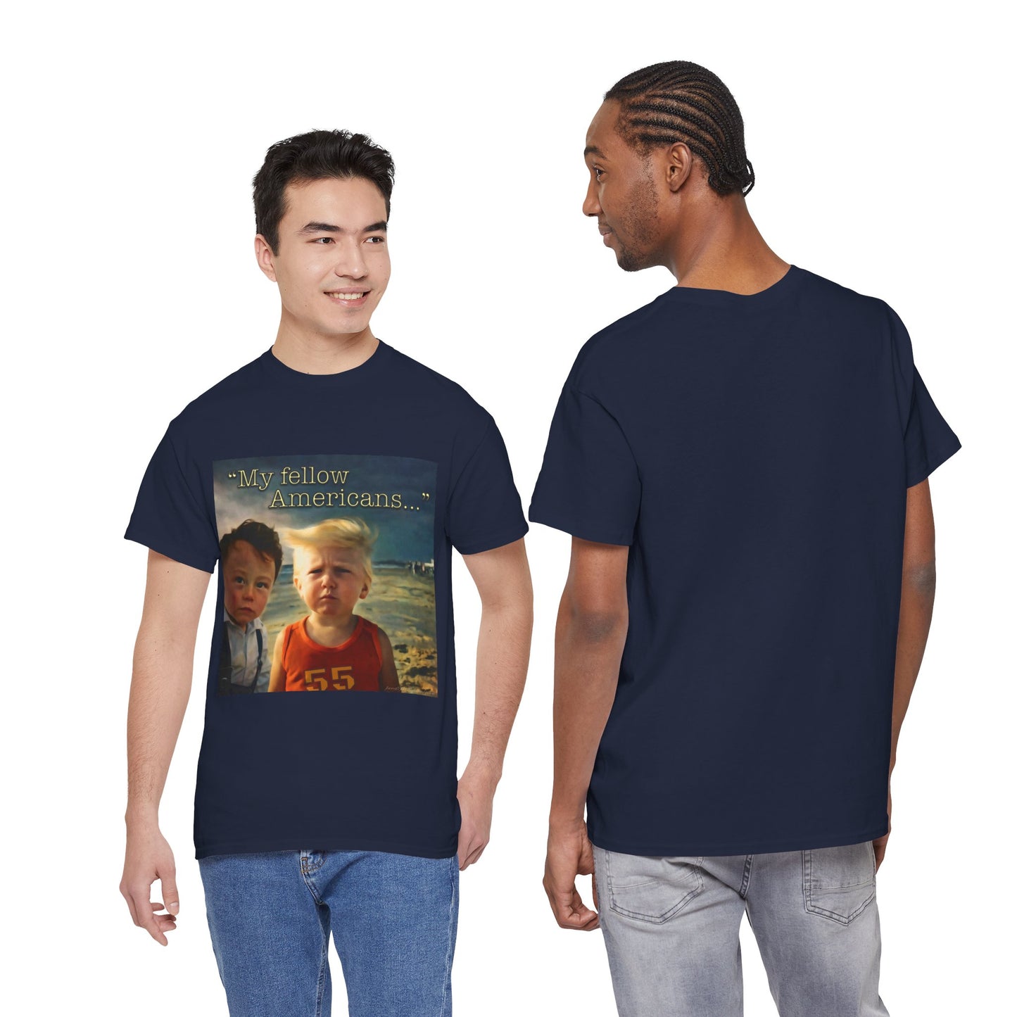 ‘55’ Vintage Meme Tee — "My fellow Americans..." Funny Retro Graphic T-Shirt