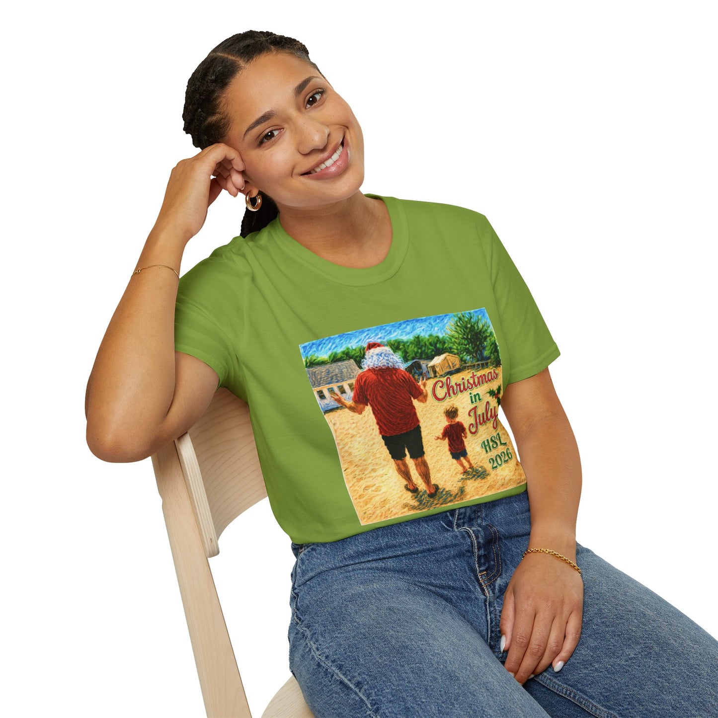 T-Shirt — Christmas in July Santa Beach Graphic Tee