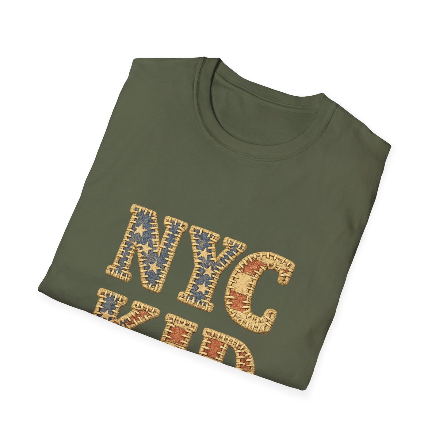 NYC Kid T-Shirt — New York City Vintage Flag Quilt-look Tee