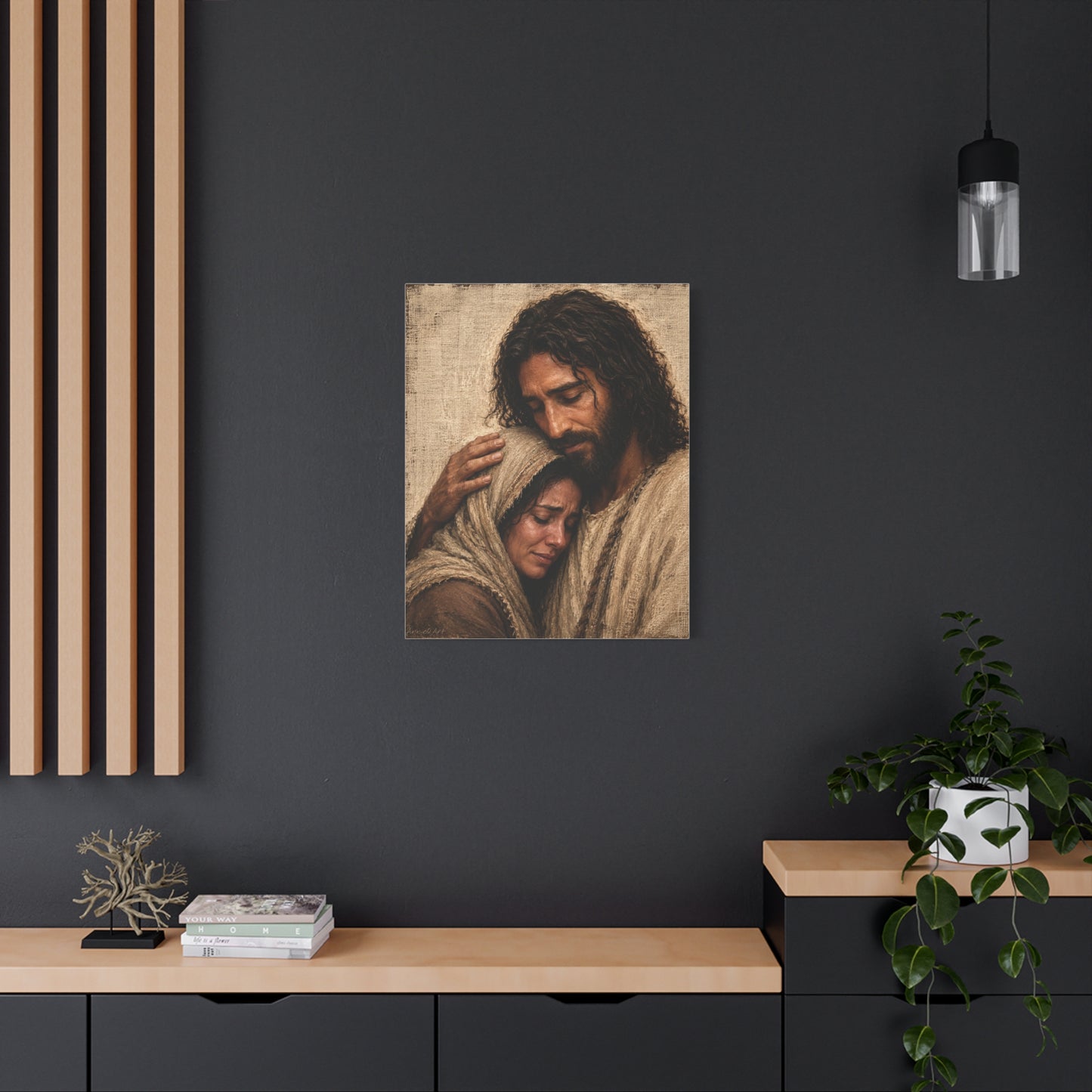 Jesus Embrace Matte Canvas Wall Art