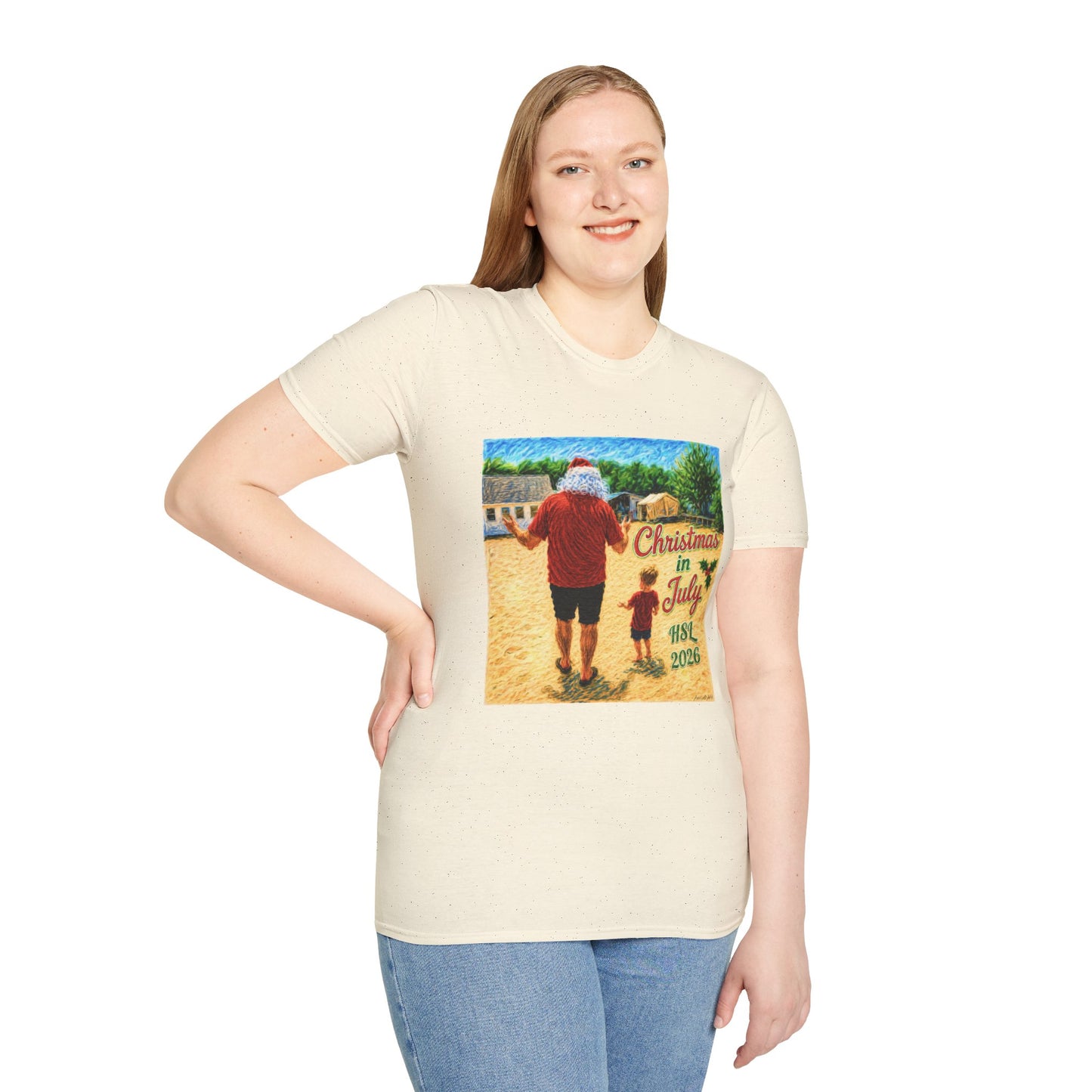 T-Shirt — Christmas in July Santa Beach Graphic Tee