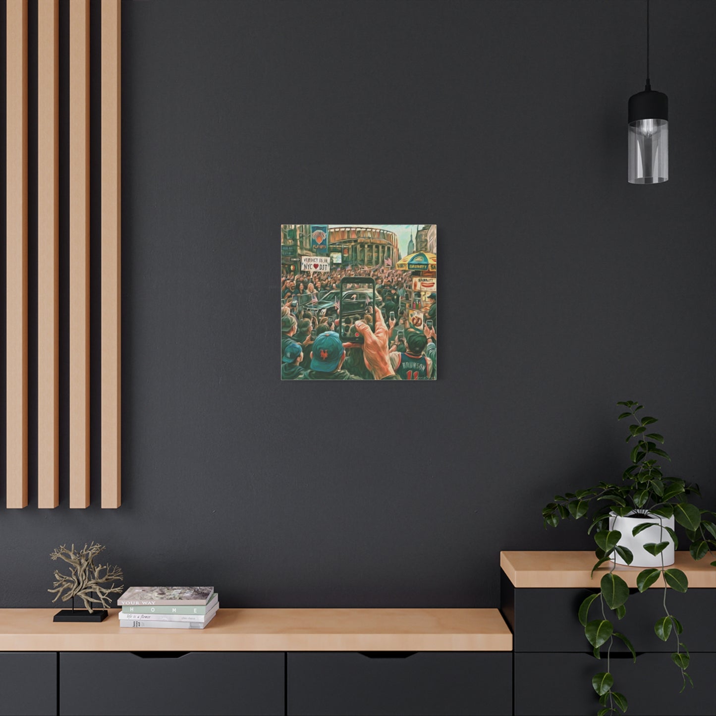 Trump Cheered At The Garden— Canvas Art - NYC Crowd Cheering with Phone Recording (Stretched 1.25")