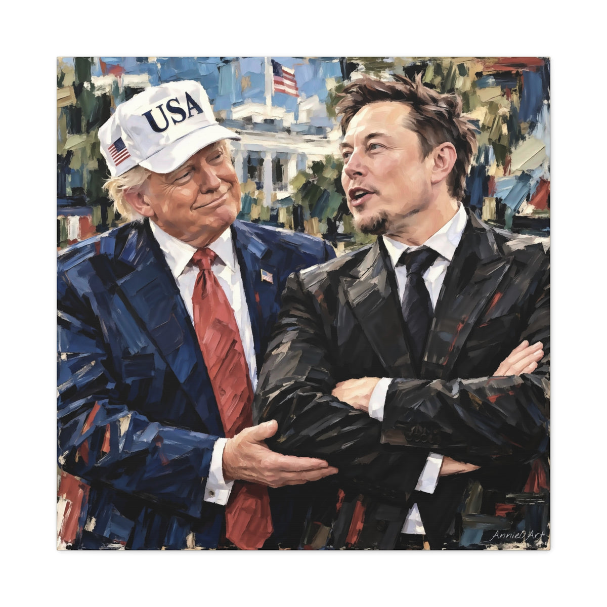 President Trump & Elon Musk Portrait Canvas