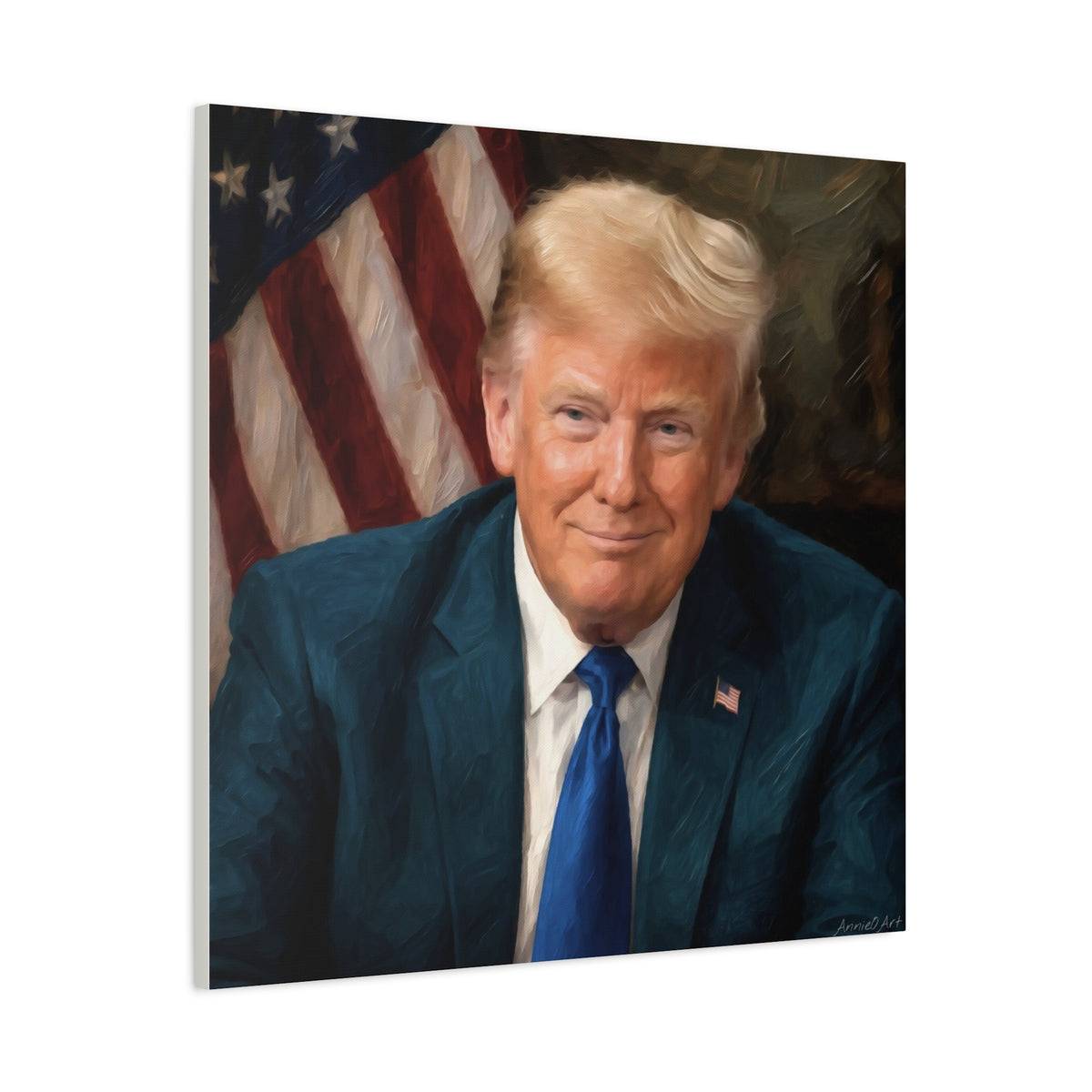 Trump Patriotic Portrait Matte Canvas (Stretched)