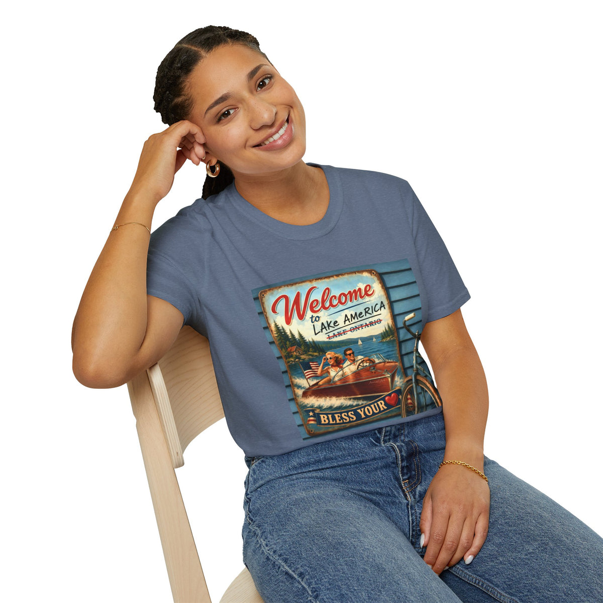 Lake America Welcome T-Shirt — Vintage Lake America Boating Vacation Tee