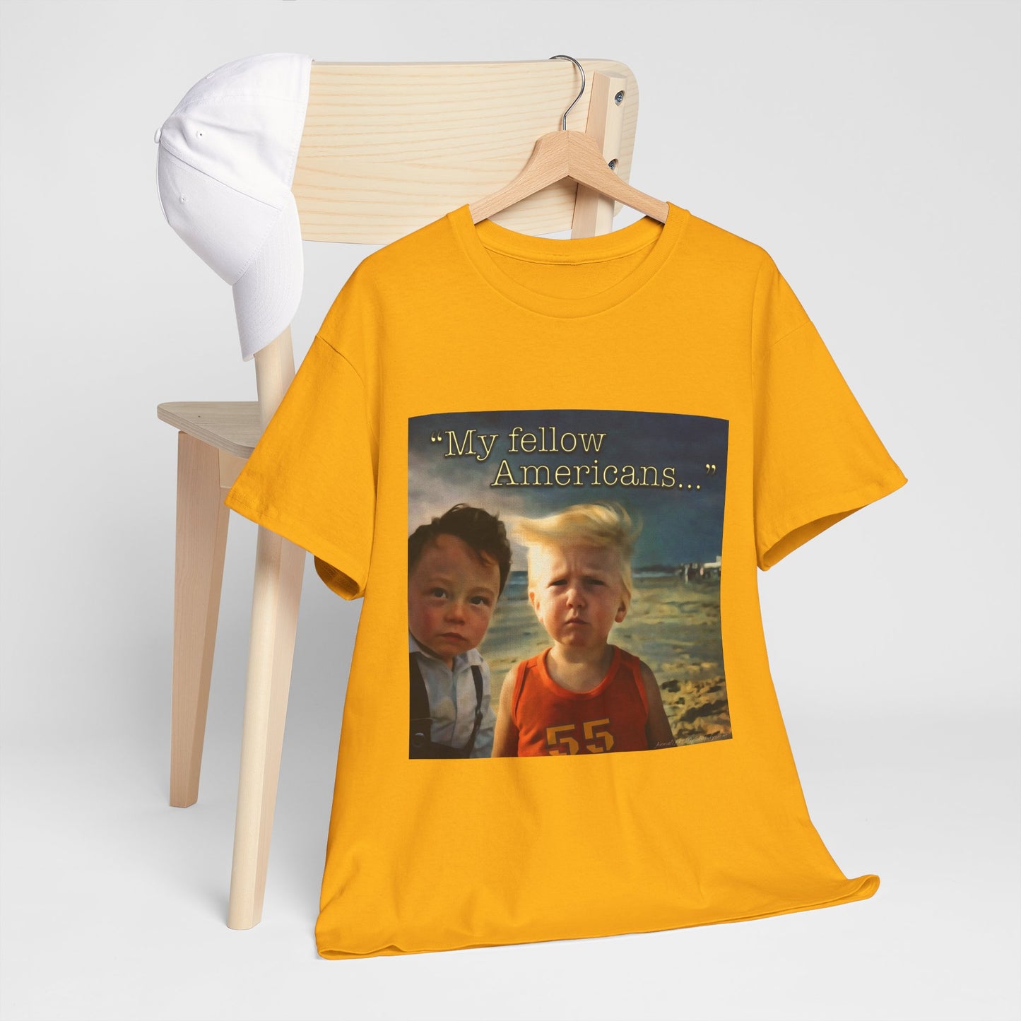 ‘55’ Vintage Meme Tee — "My fellow Americans..." Funny Retro Graphic T-Shirt