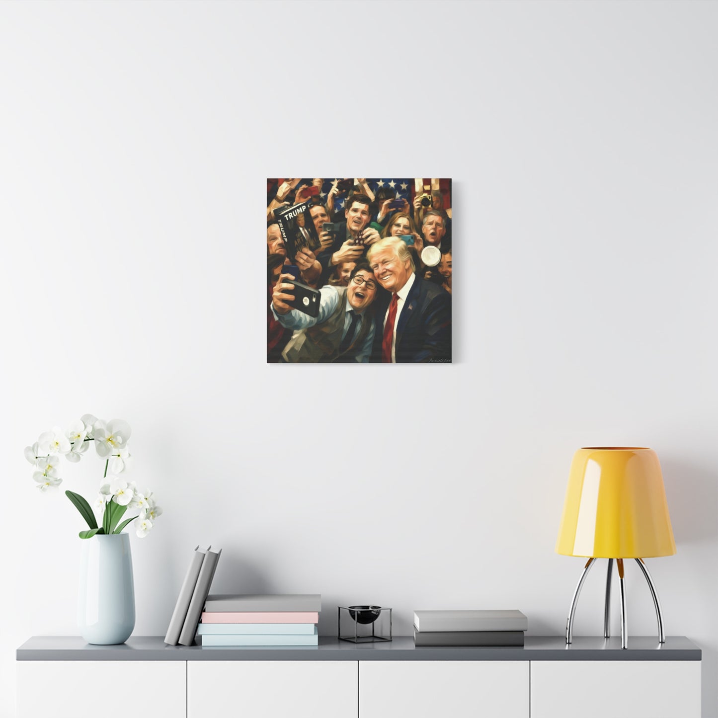 Trump Patriotic Crowd Selfie Canvas - Stretched Matte Wall Art
