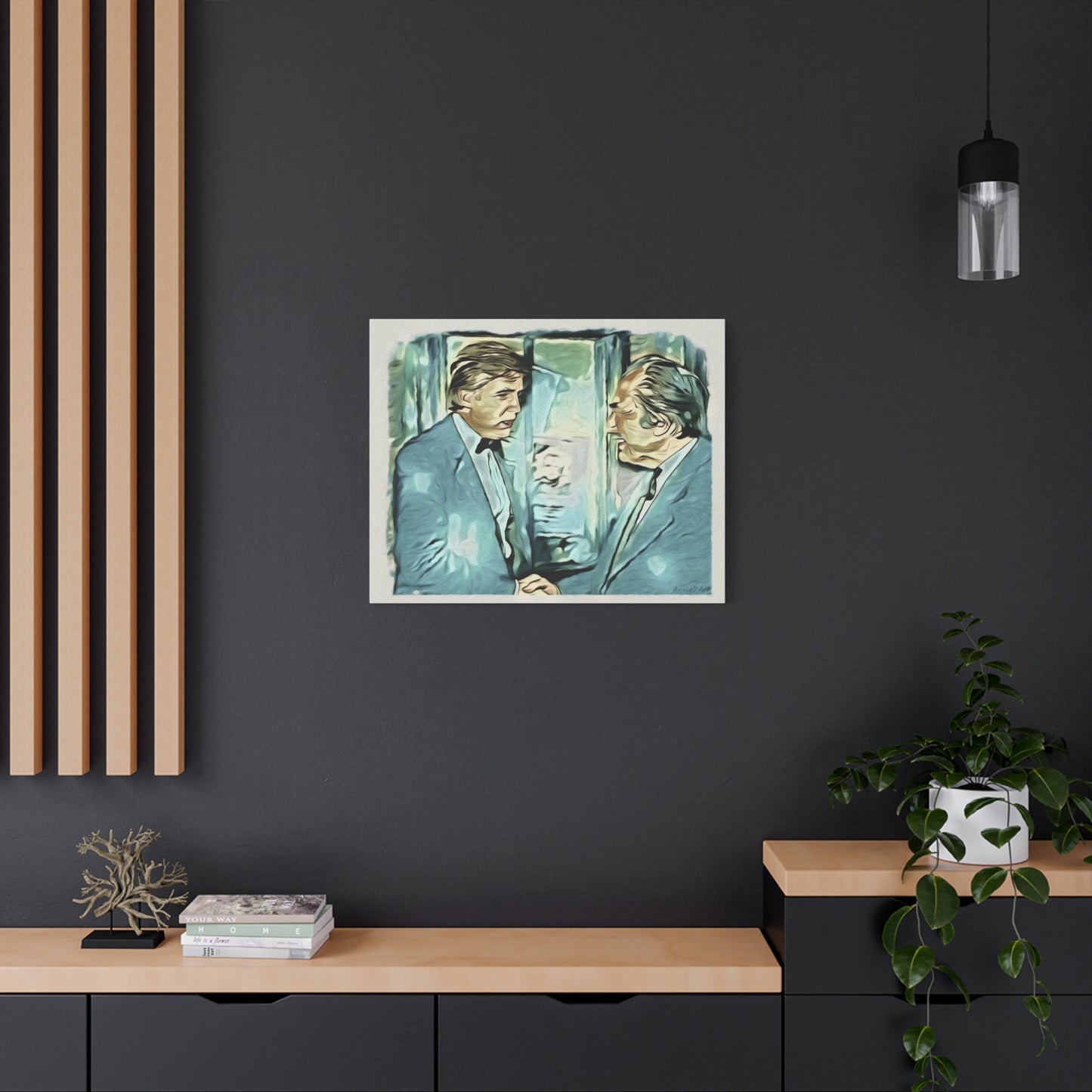 Vintage Trump & his Dad Portrait Canvas Print
