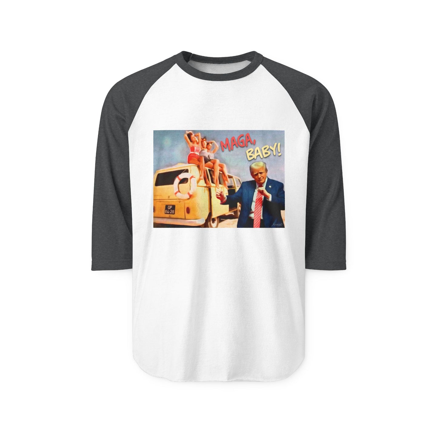 Raglan Shirt — 'MAGA Baby' Vintage Political Graphic Tee