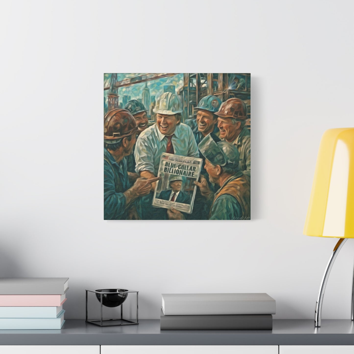 Trump Blue-Collar Billionaire Canvas Print — Vintage Labor Wall Art