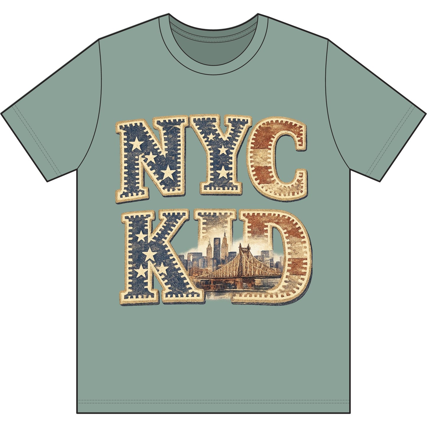 NYC Kid T-Shirt — Vintage Skyline Graphic Tee