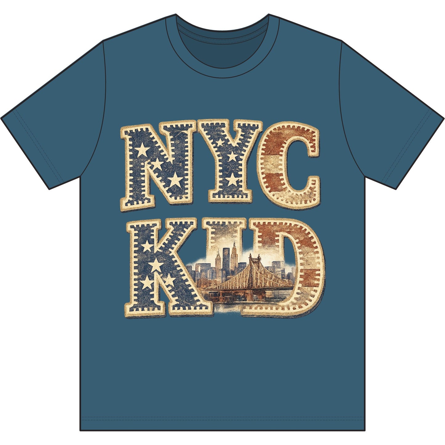 NYC Kid T-Shirt — Vintage Skyline Graphic Tee