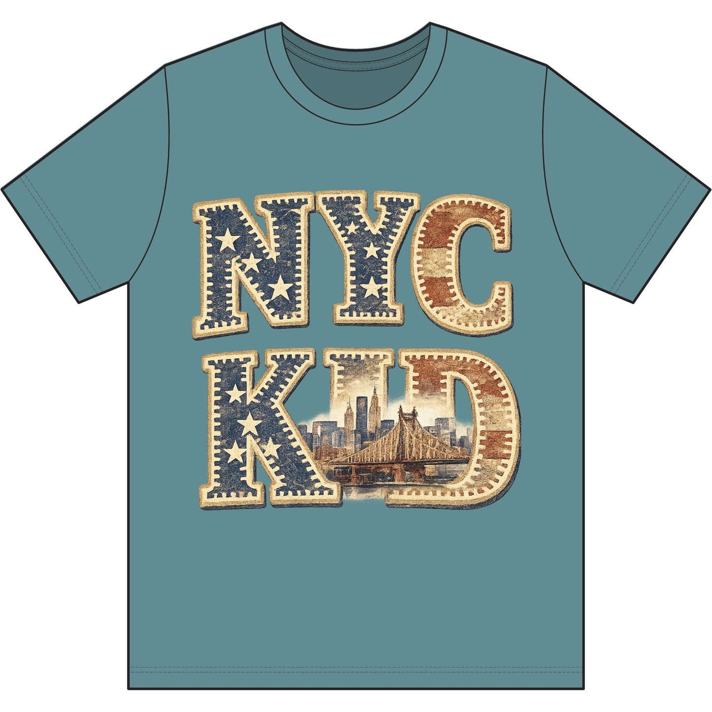 NYC Kid T-Shirt — Vintage Skyline Graphic Tee
