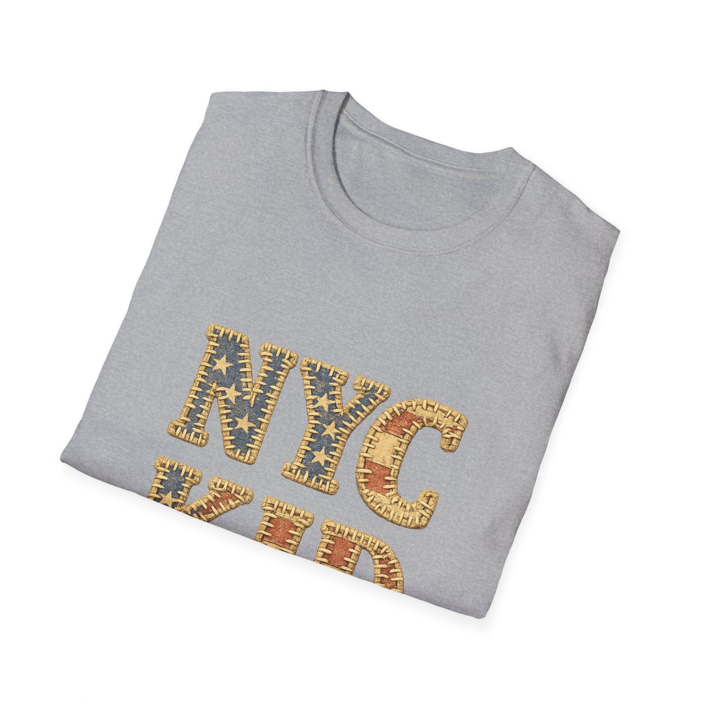NYC Kid T-Shirt — New York City Vintage Flag Quilt-look Tee