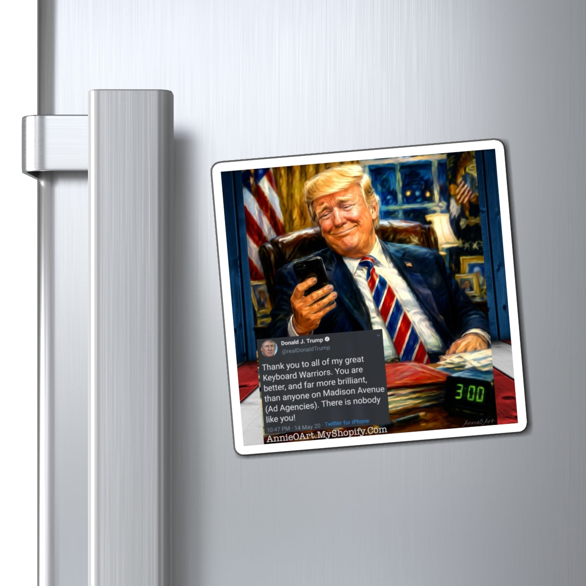 Trump Magnet with ‘Keyboard Warriors’ Tweet Quote