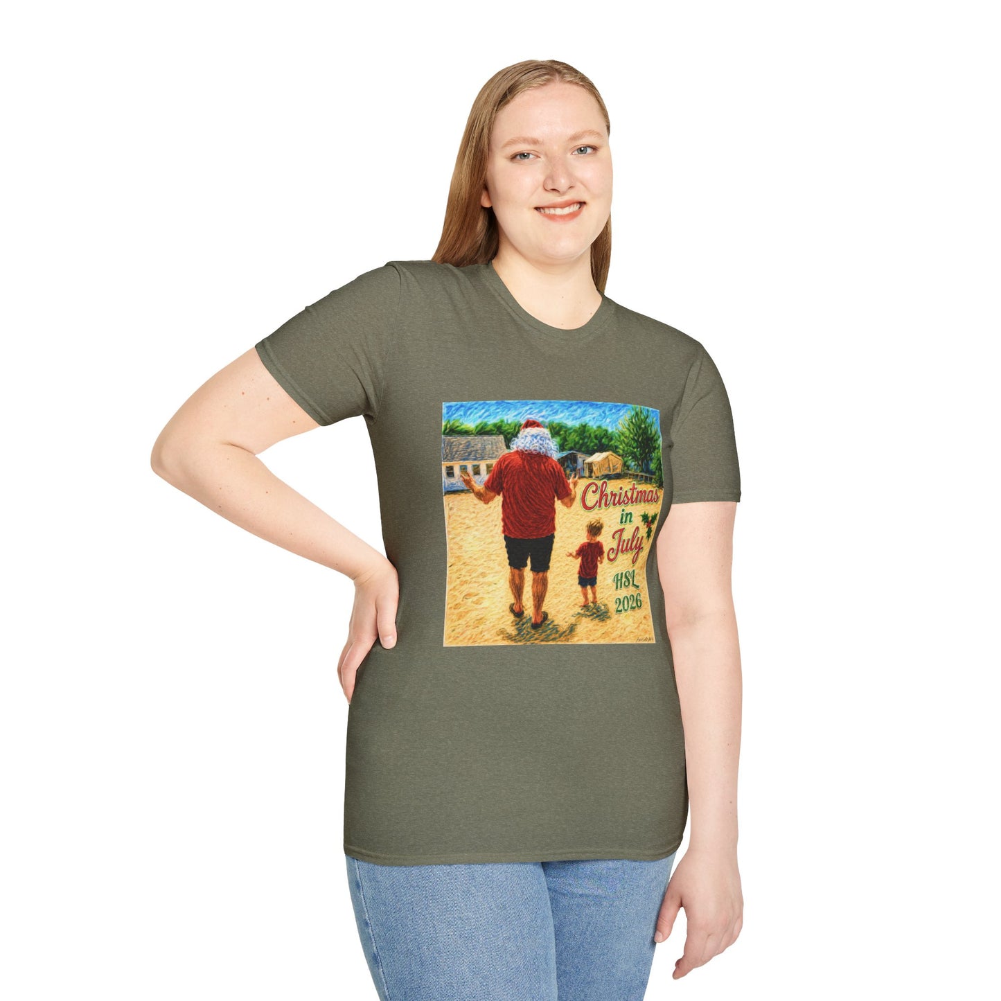 T-Shirt — Christmas in July Santa Beach Graphic Tee