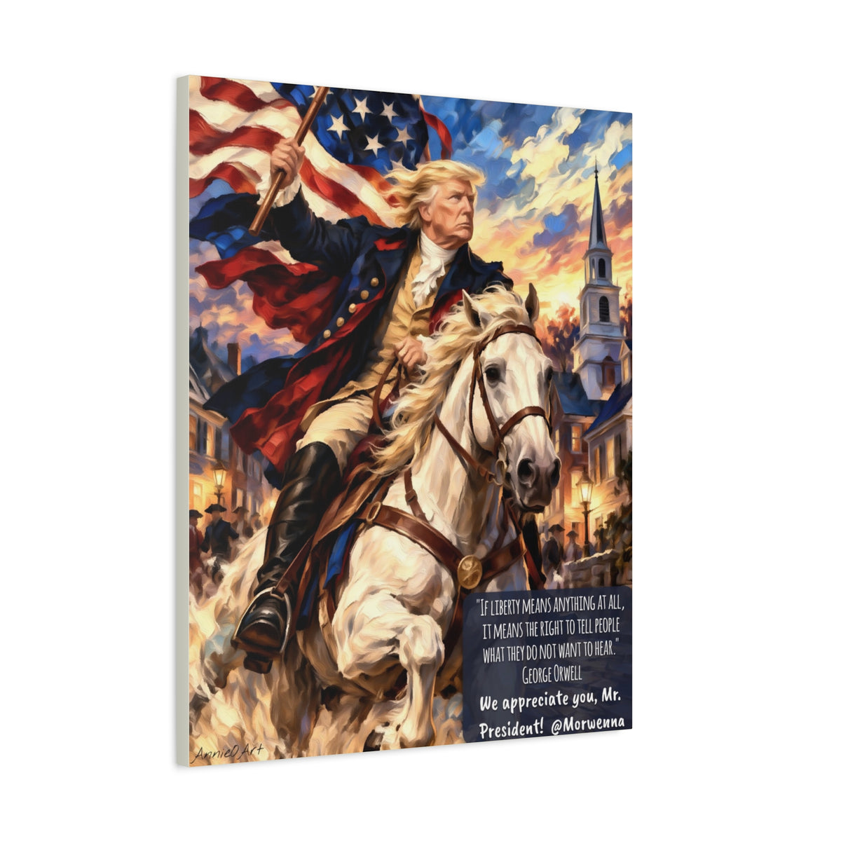 Patriotic Trump Canvas Print — 'We Appreciate You, Mr. President' Matte Stretched Wall Art